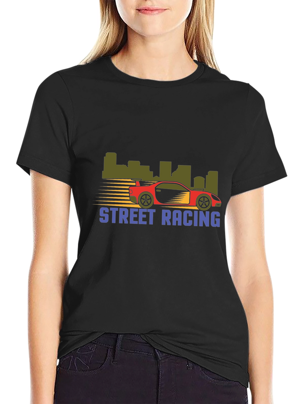 Street Racing Graphic T-Shirt - Black