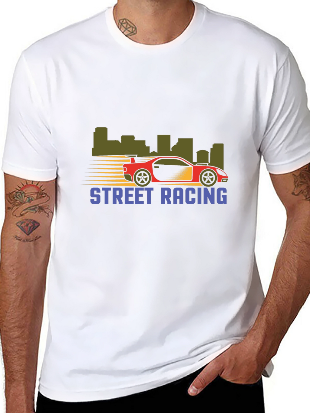 Street Racing Graphic T-Shirt - Black