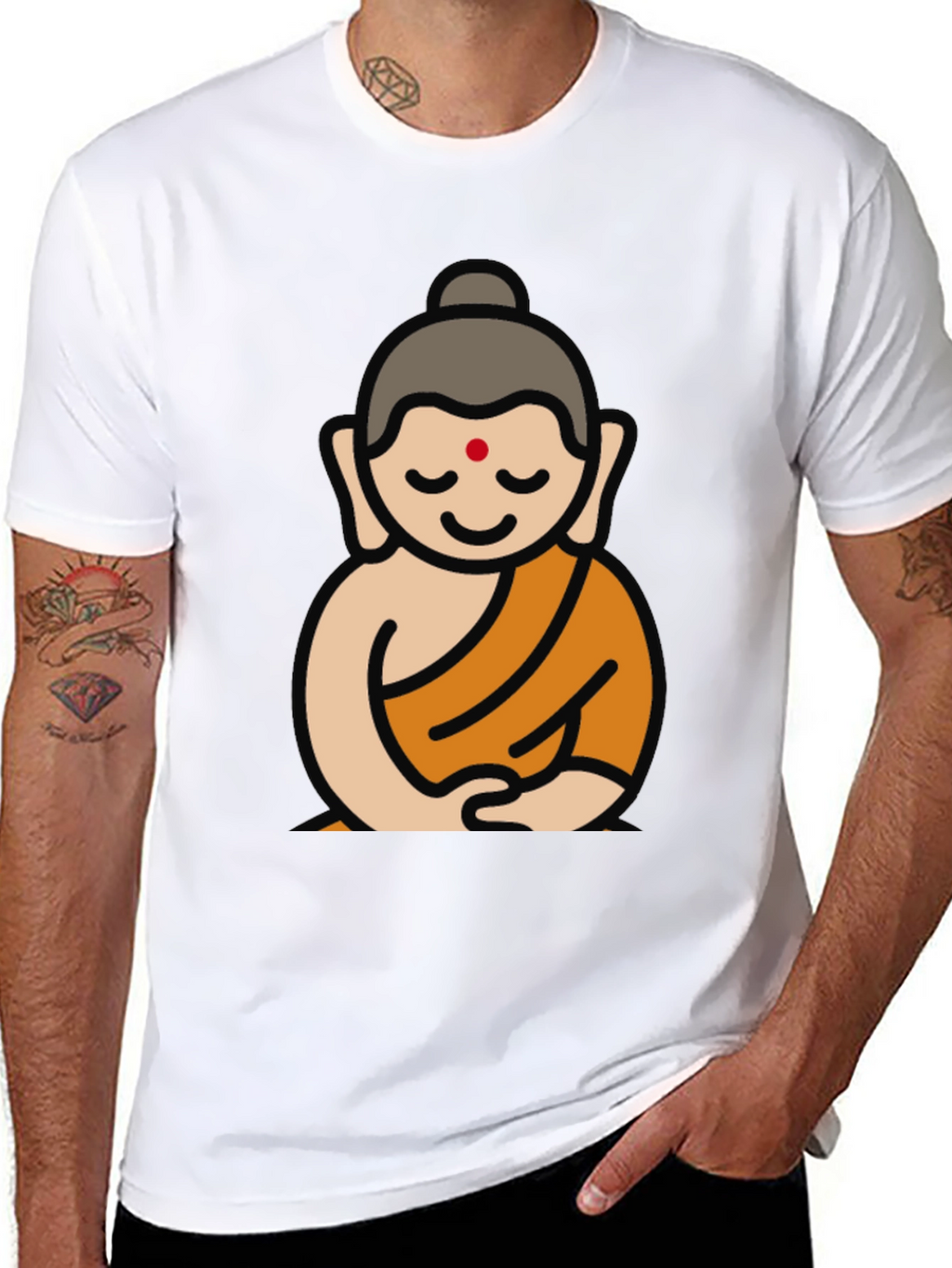 Buddha Graphic Black T-Shirt - Spiritual Design