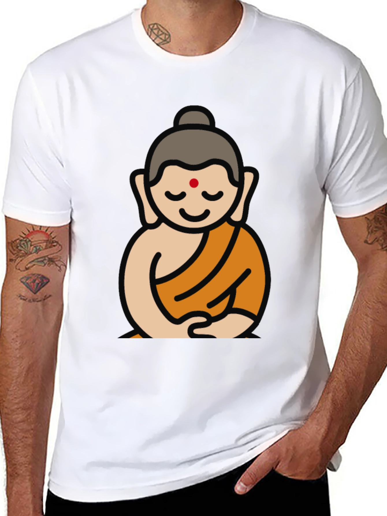 Buddha Graphic Black T-Shirt - Spiritual Design