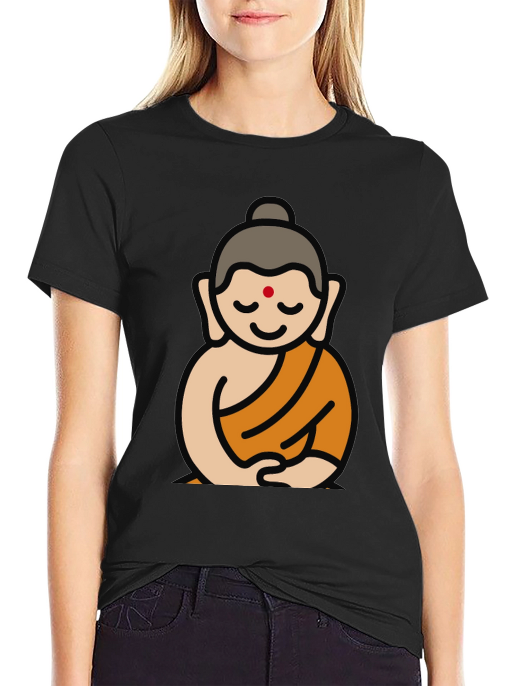 Buddha Graphic Black T-Shirt - Spiritual Design