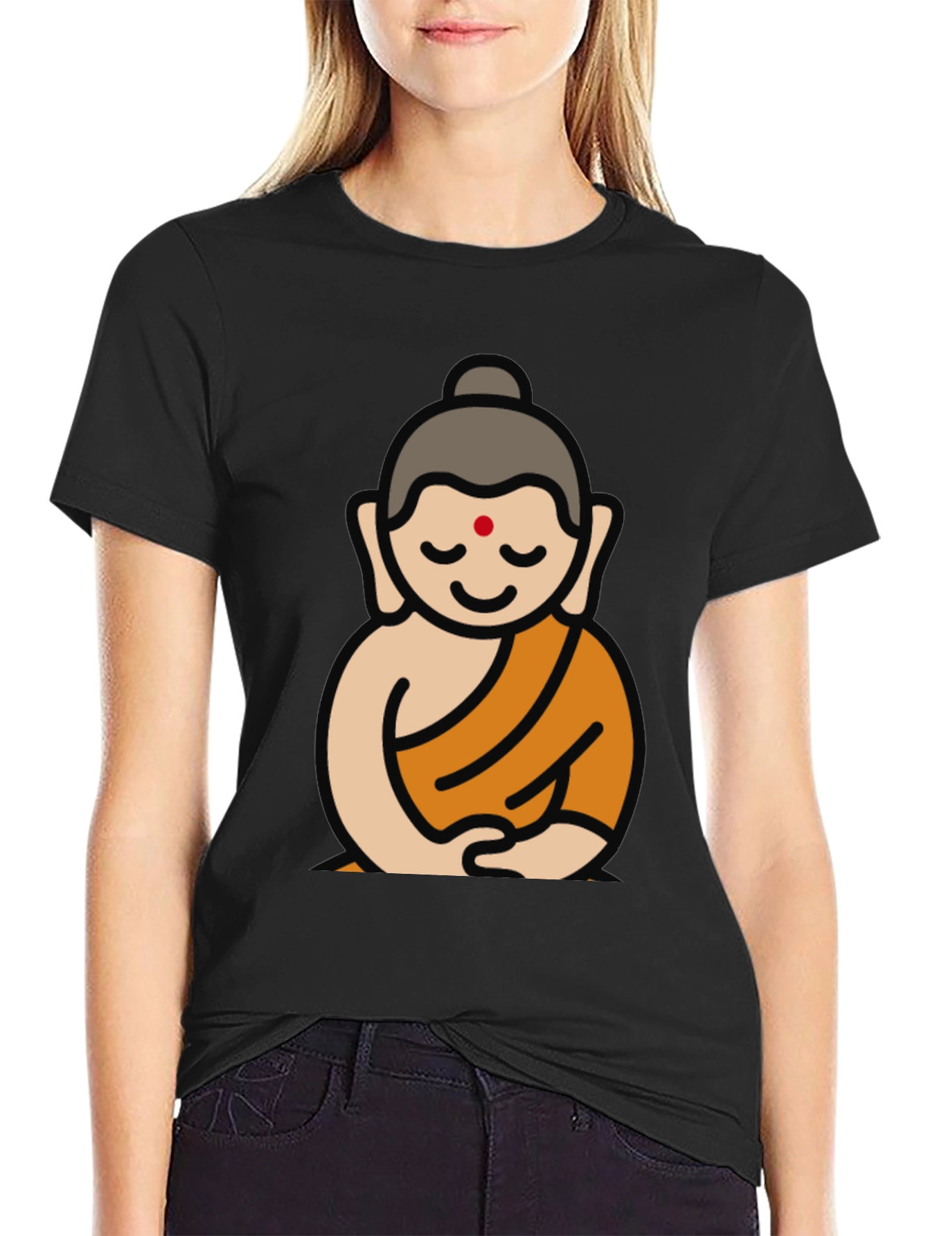Buddha Graphic Black T-Shirt - Spiritual Design