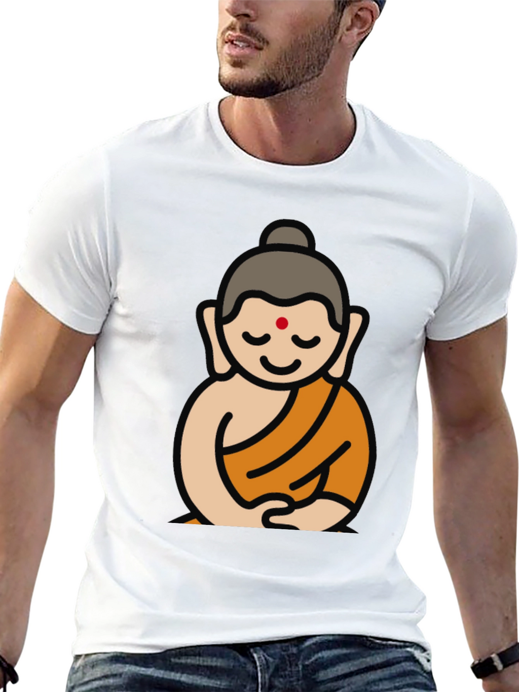 Buddha Graphic Black T-Shirt - Spiritual Design