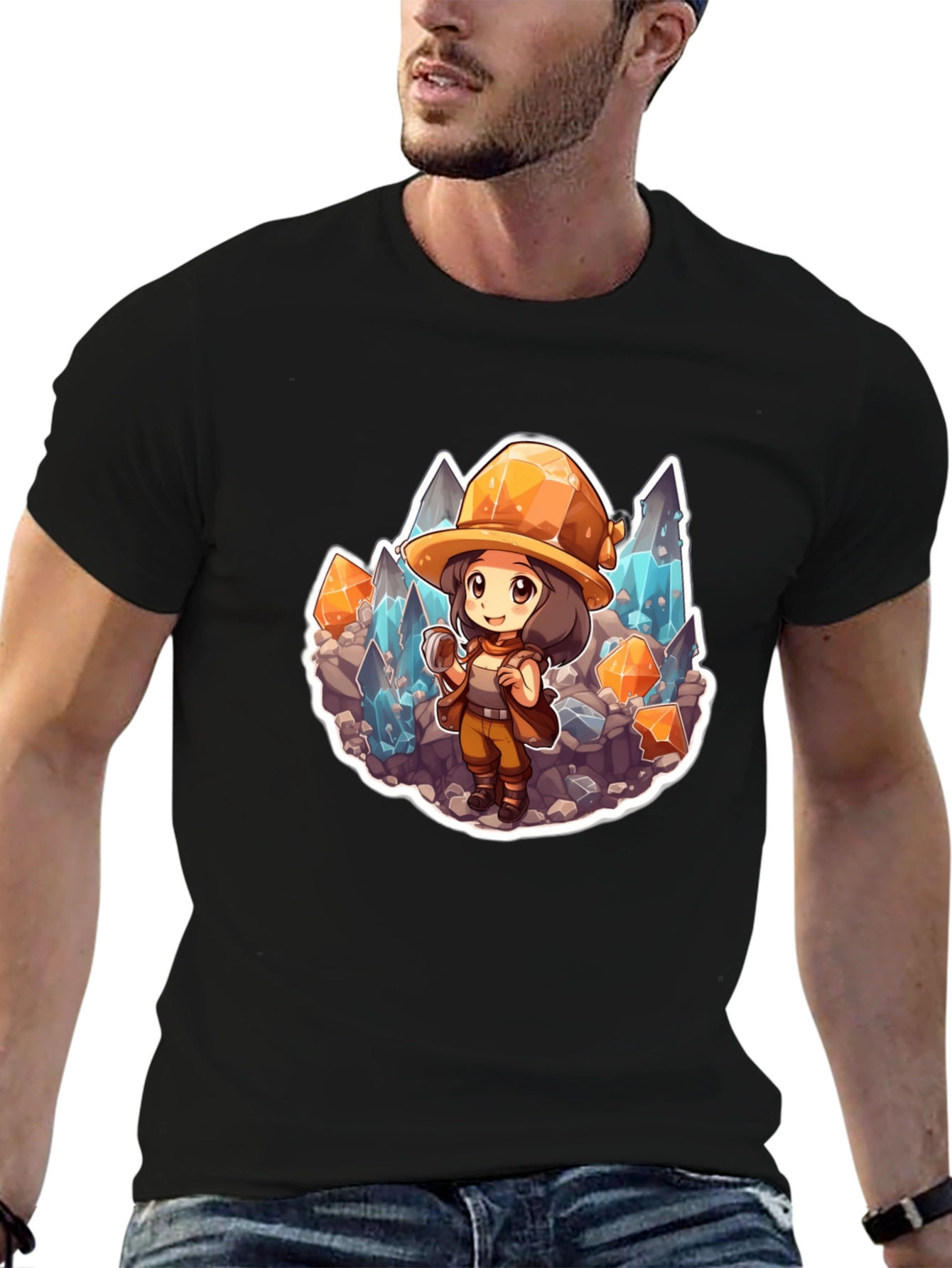 Cartoon Miner Graphic Tee - Adventurers Style!