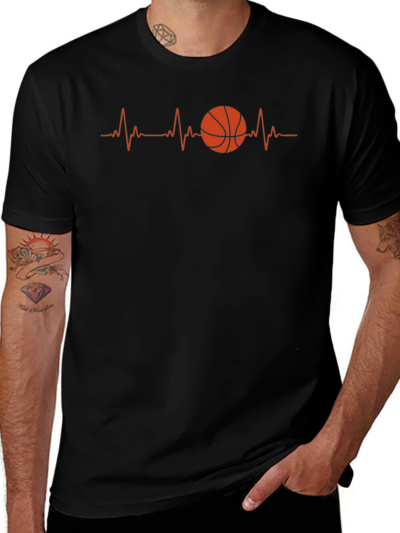 Basketball Heartbeat Graphic Tee