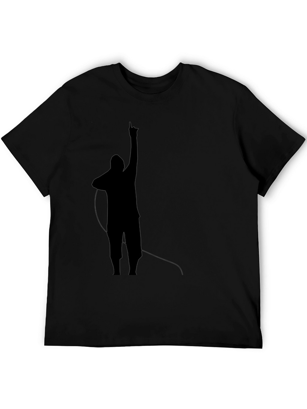 Mens Black T-Shirt with Silhouette Design
