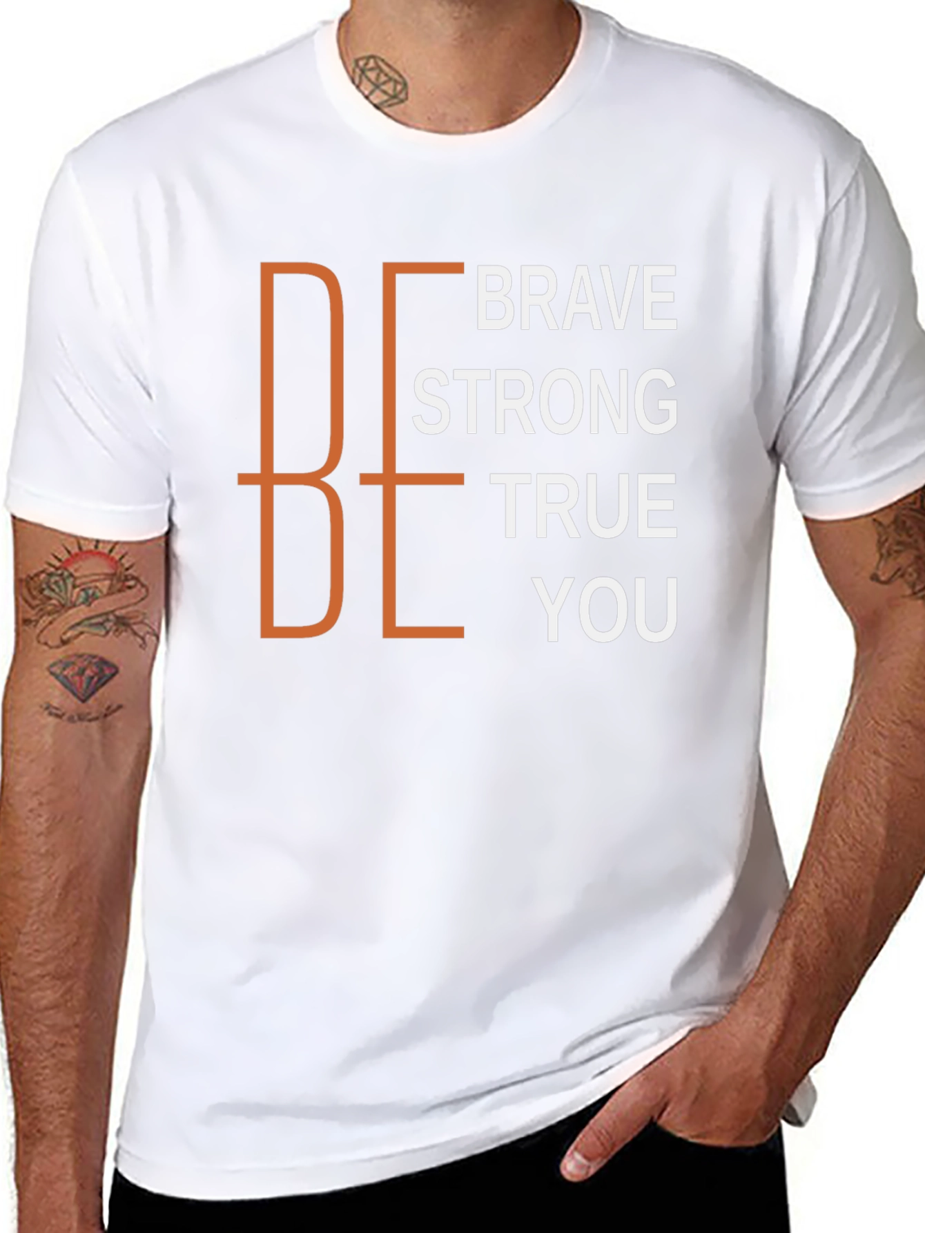 Be Brave Strong True You Black Graphic Tee