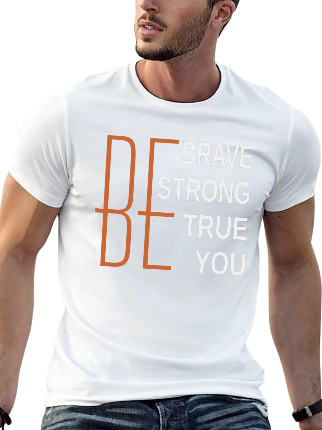 Be Brave Strong True You Black Graphic Tee