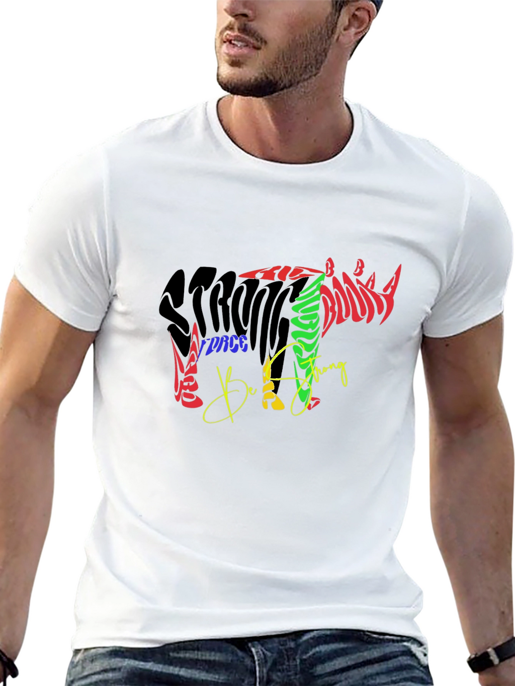 Strong Rhino Graphic T-Shirt