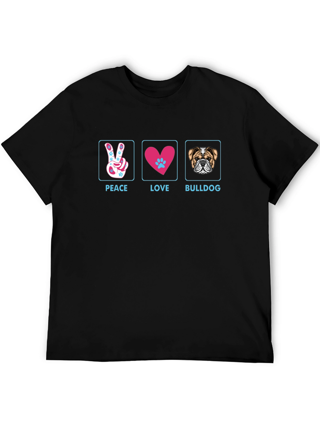 Peace Love Bulldog T-Shirt - Stylish Graphic Tee