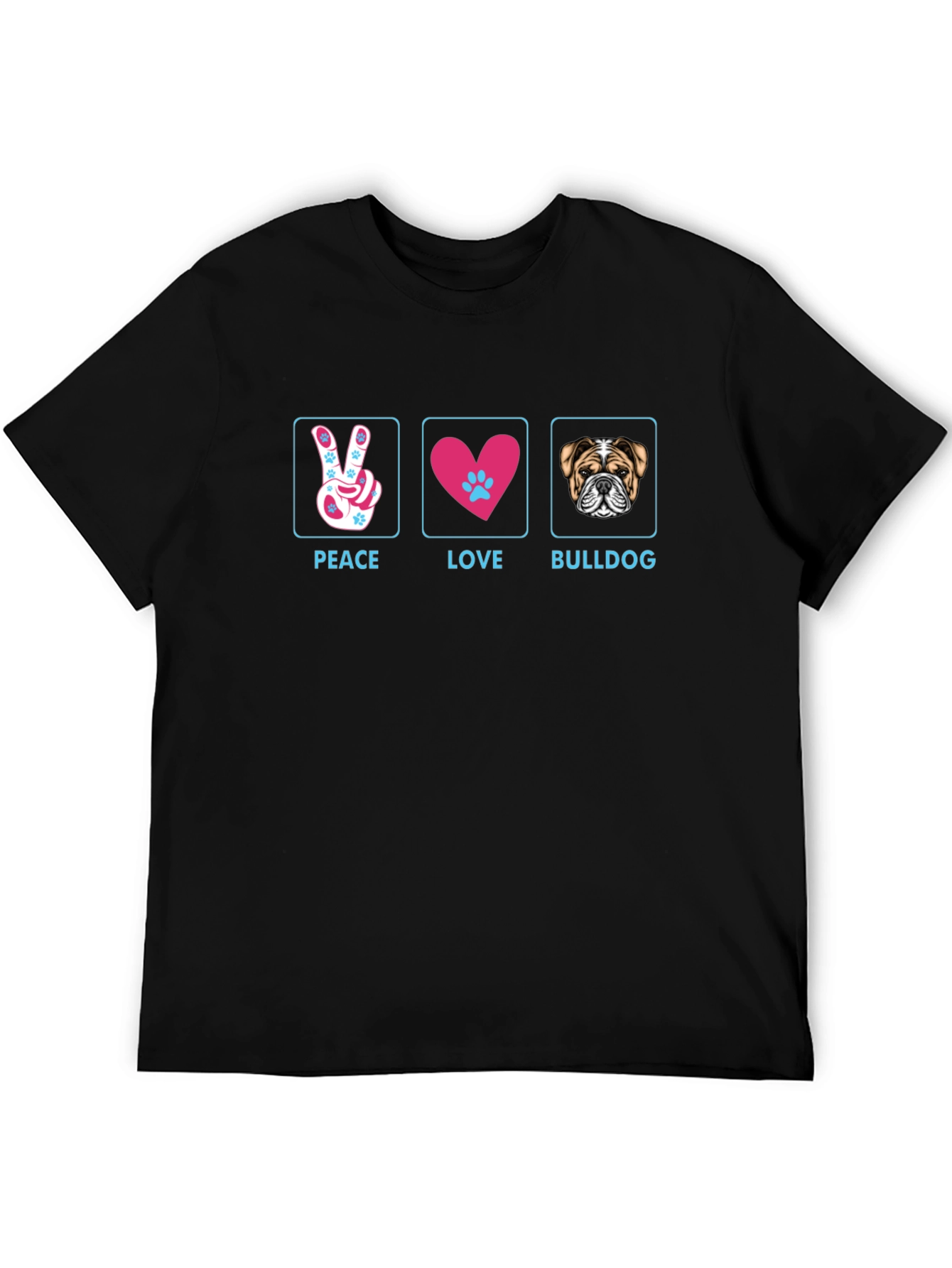 Peace Love Bulldog T-Shirt - Stylish Graphic Tee