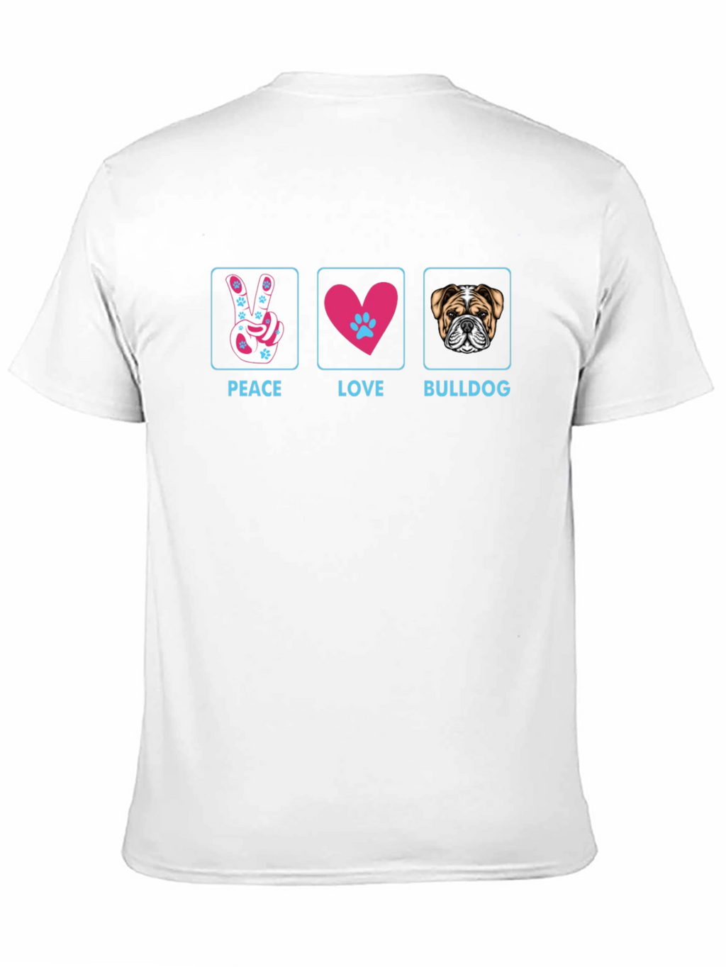 Peace Love Bulldog T-Shirt - Stylish Graphic Tee