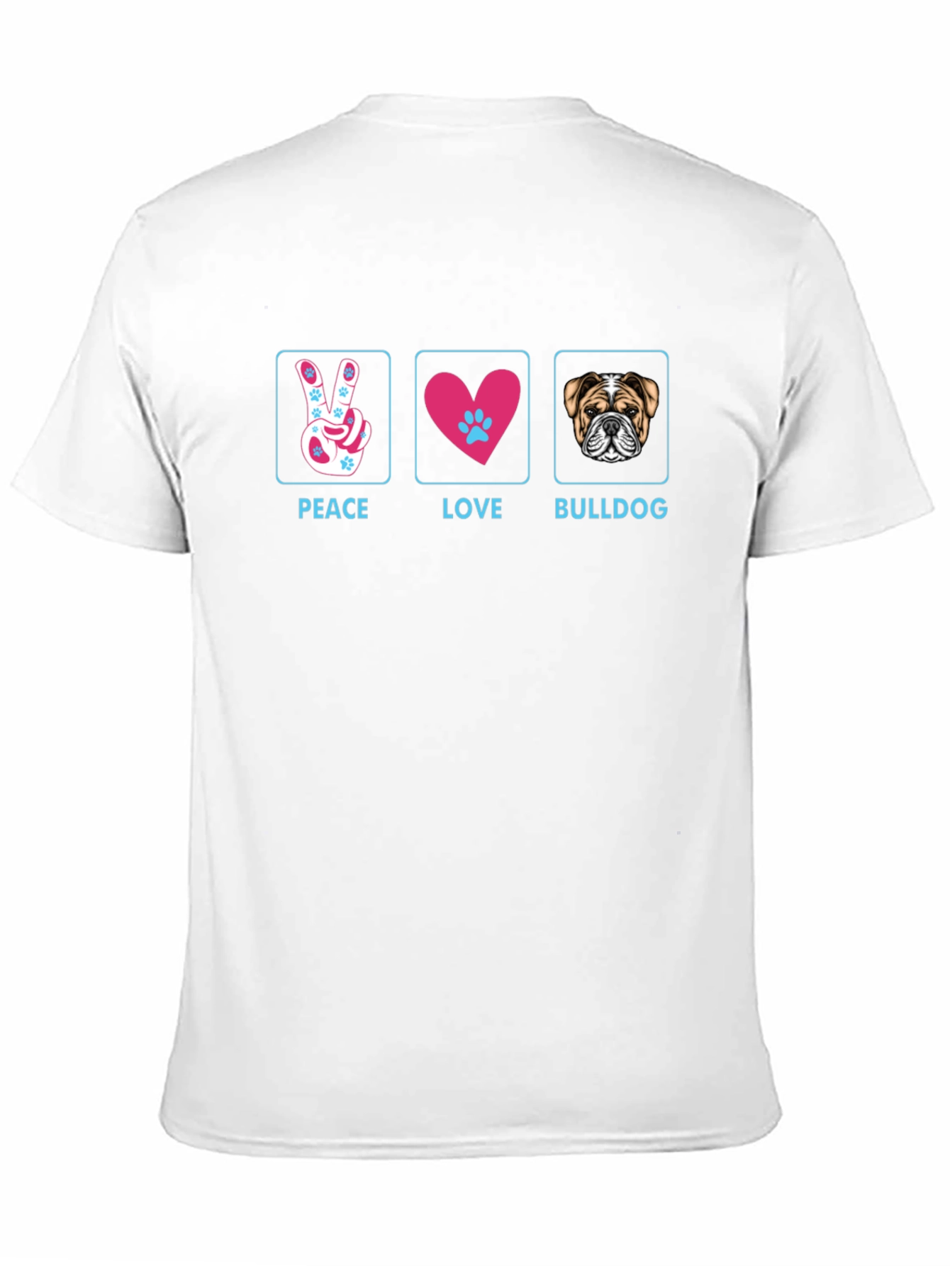 Peace Love Bulldog T-Shirt - Stylish Graphic Tee