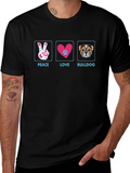 Peace Love Bulldog T-Shirt - Stylish Graphic Tee