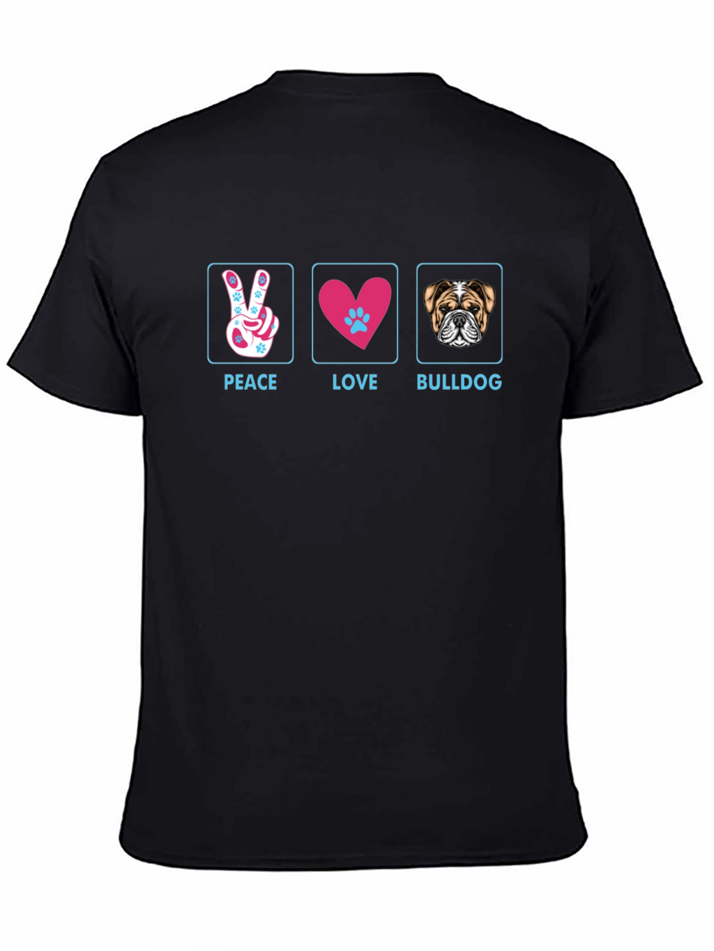 Peace Love Bulldog T-Shirt - Stylish Graphic Tee