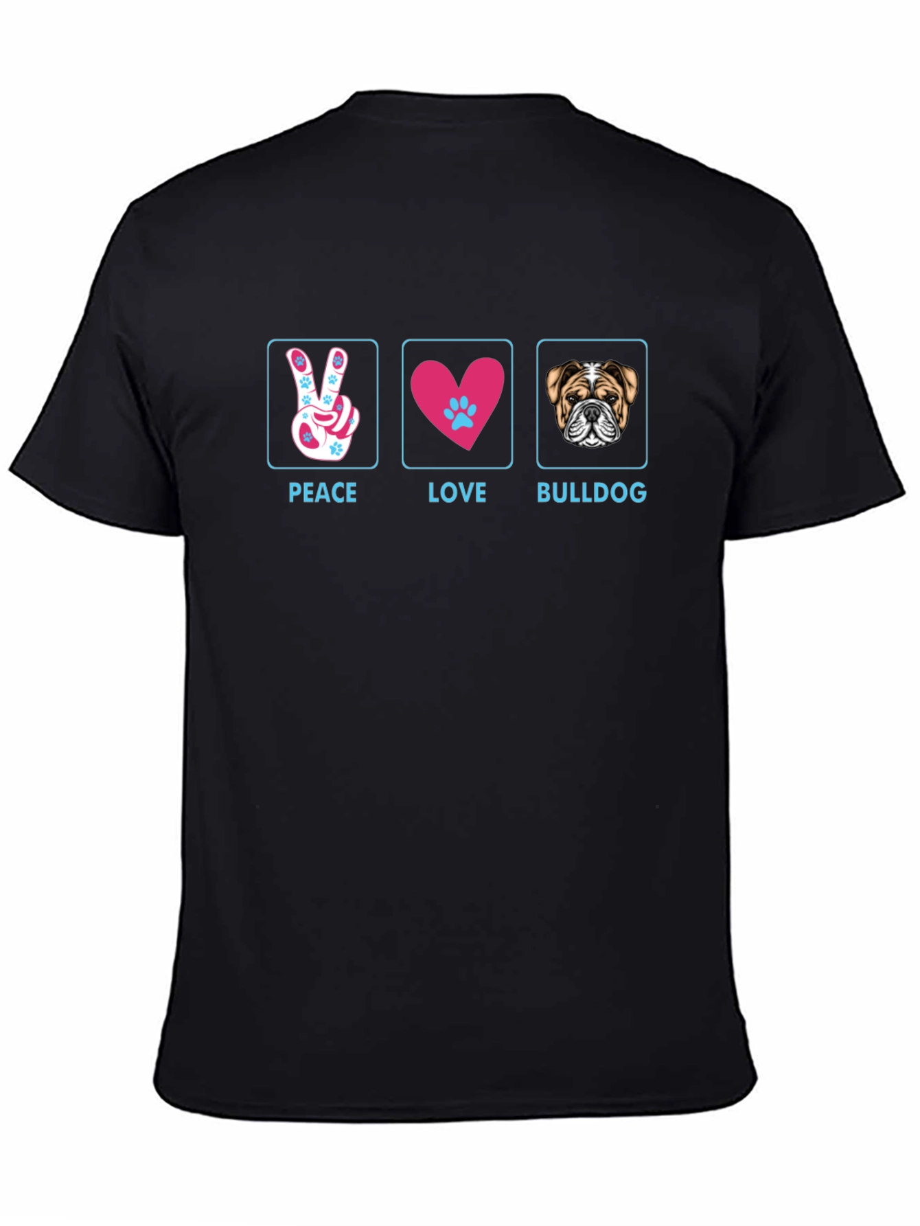 Peace Love Bulldog T-Shirt - Stylish Graphic Tee