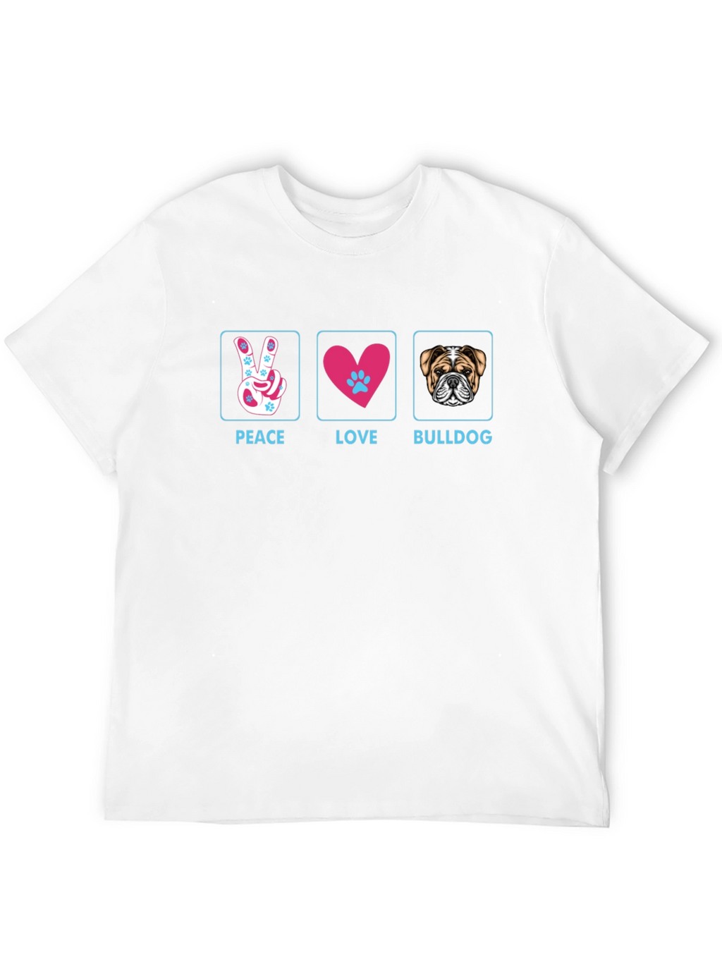 Peace Love Bulldog T-Shirt - Stylish Graphic Tee