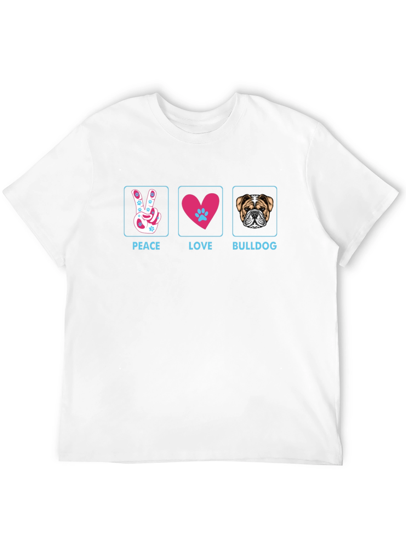 Peace Love Bulldog T-Shirt - Stylish Graphic Tee