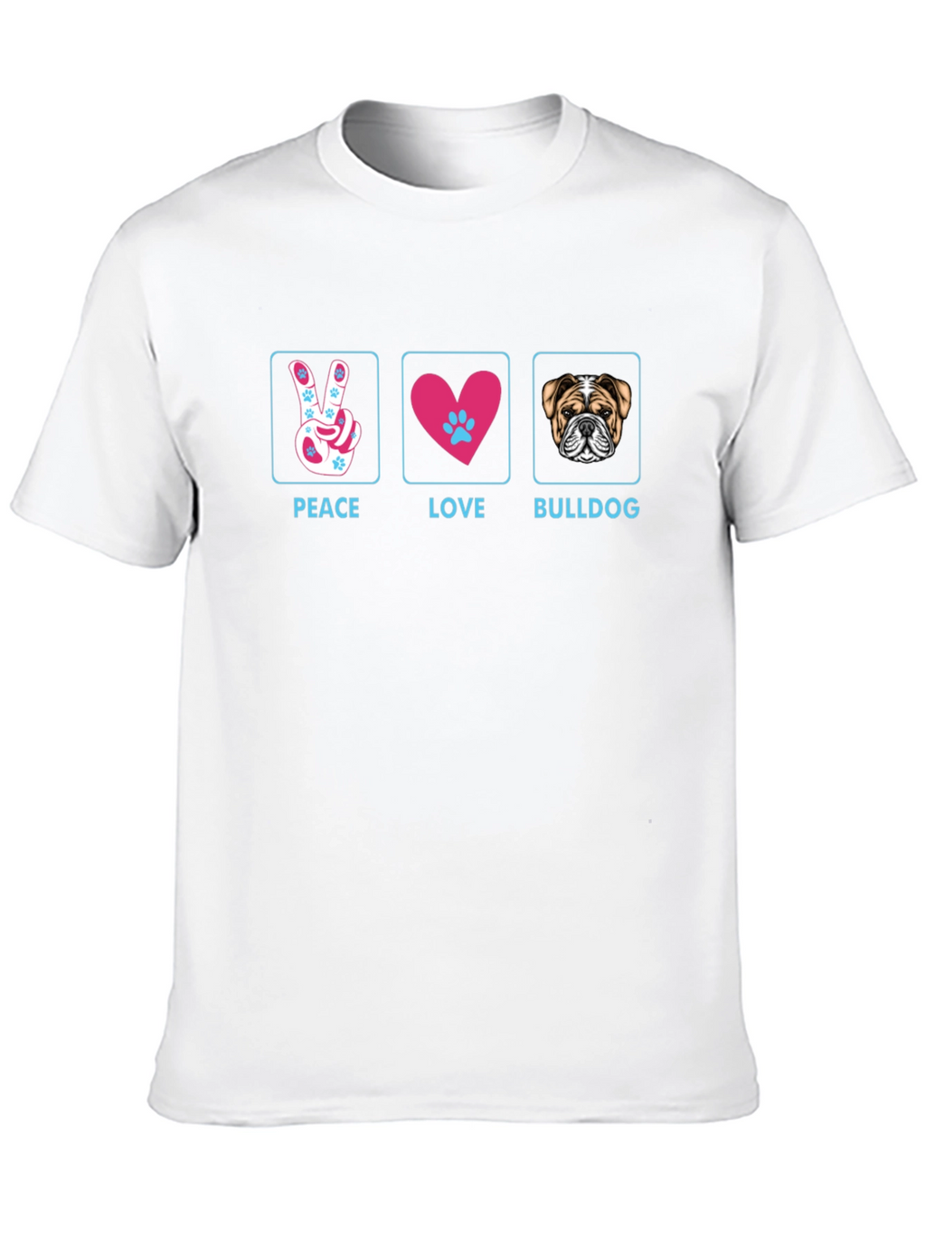 Peace Love Bulldog T-Shirt - Stylish Graphic Tee