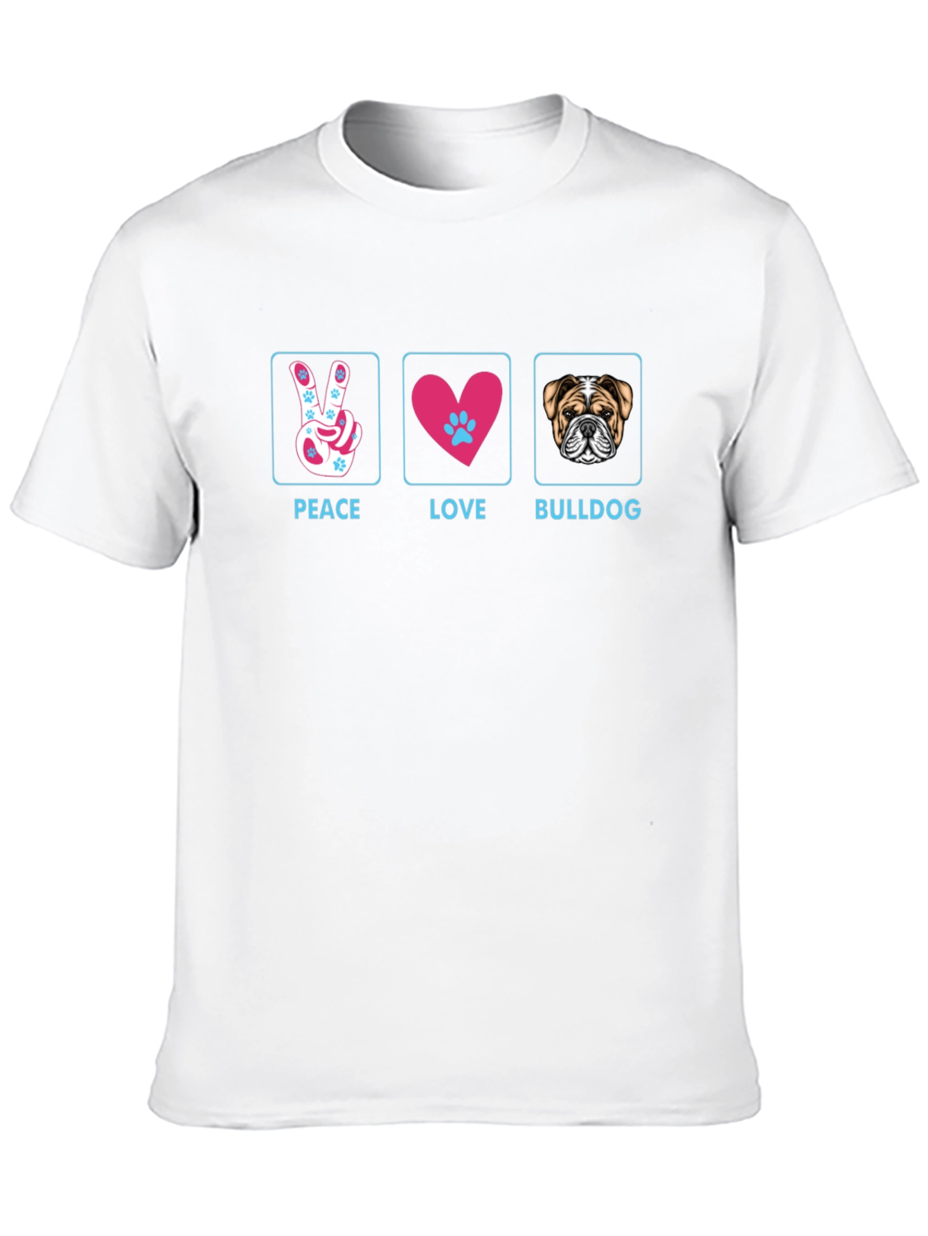Peace Love Bulldog T-Shirt - Stylish Graphic Tee