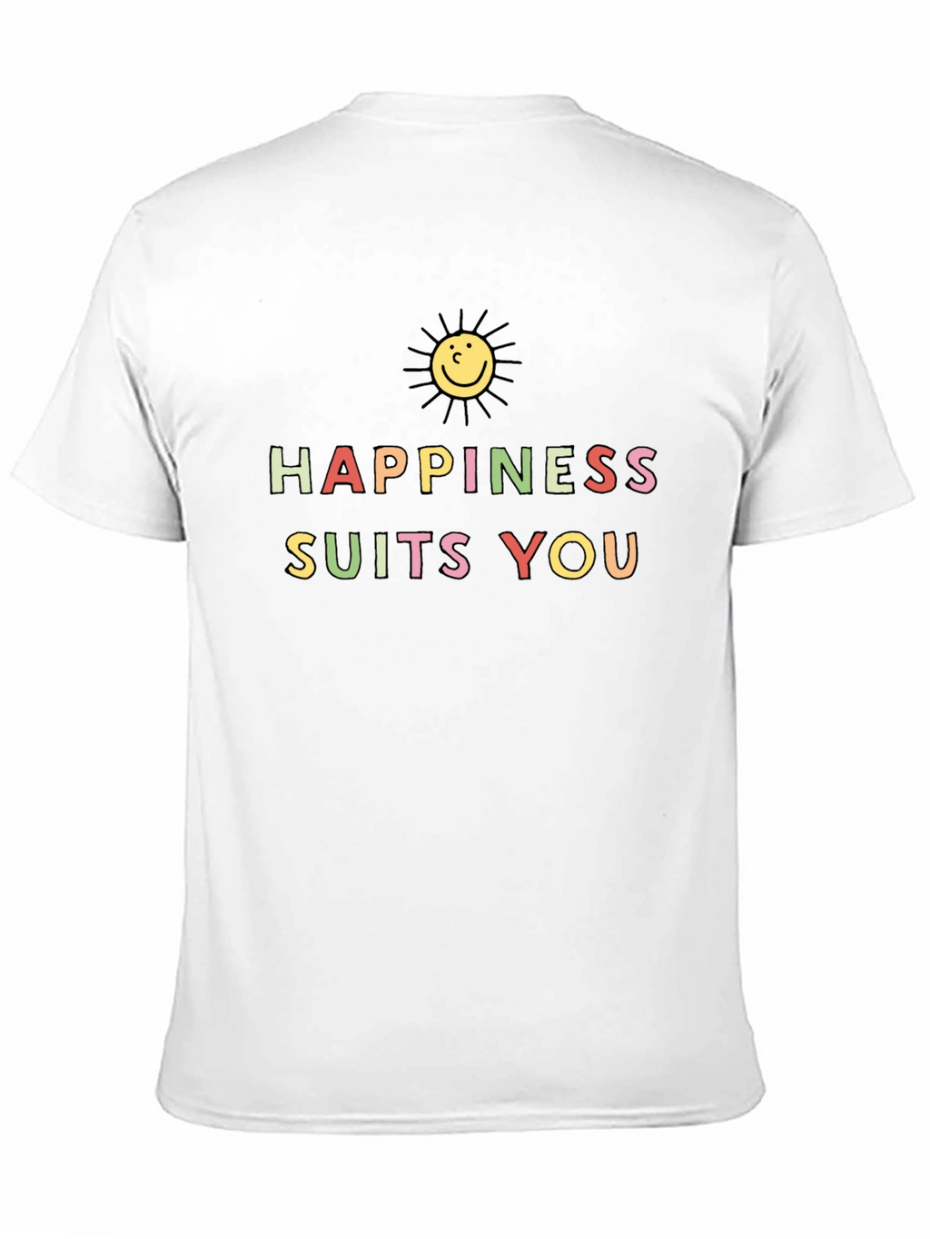 Happiness Suits You Graphic Tee - Black Cotton T-Shirt