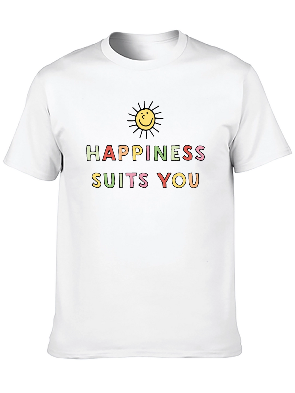 Happiness Suits You Graphic Tee - Black Cotton T-Shirt