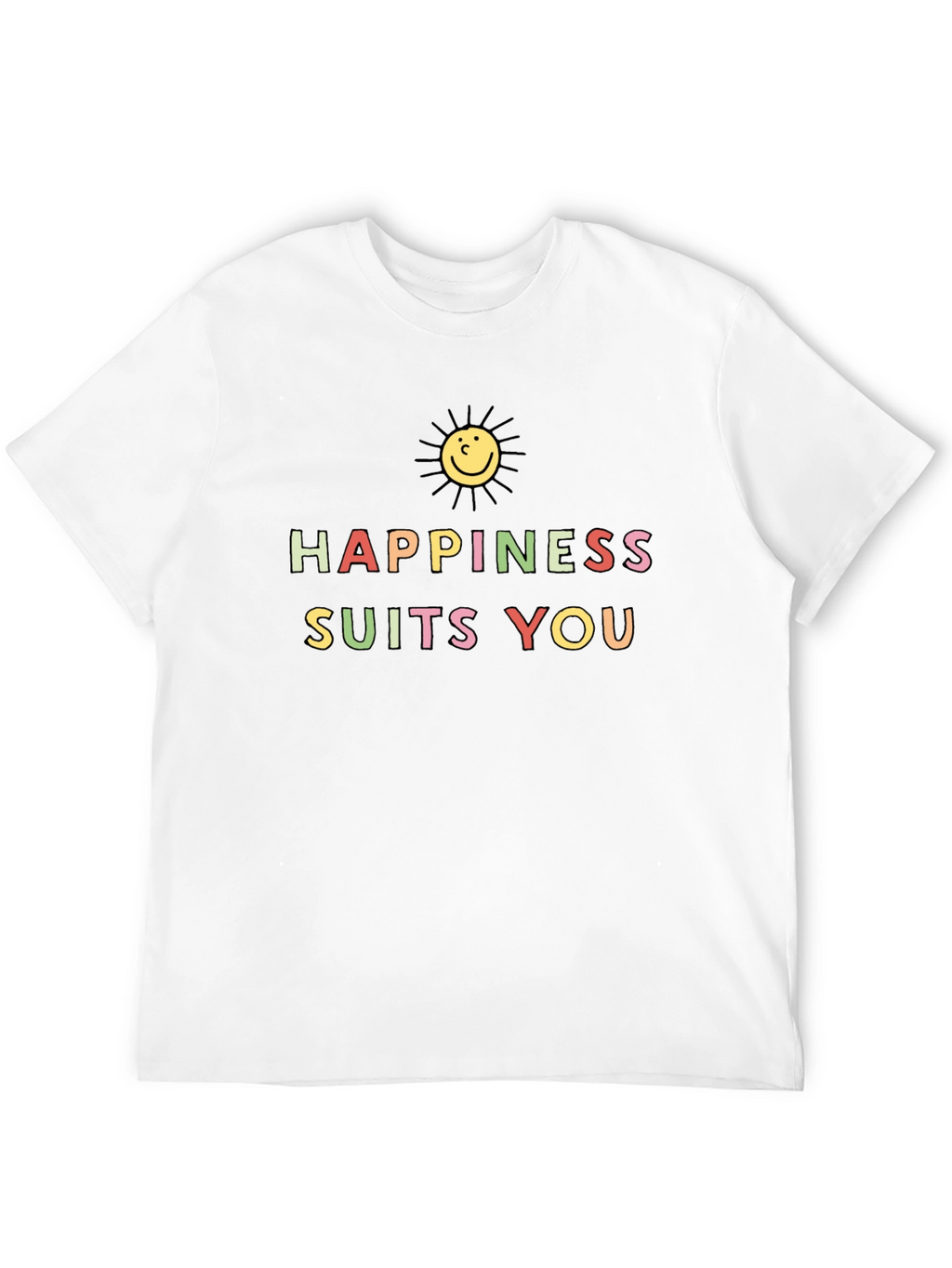 Happiness Suits You Graphic Tee - Black Cotton T-Shirt