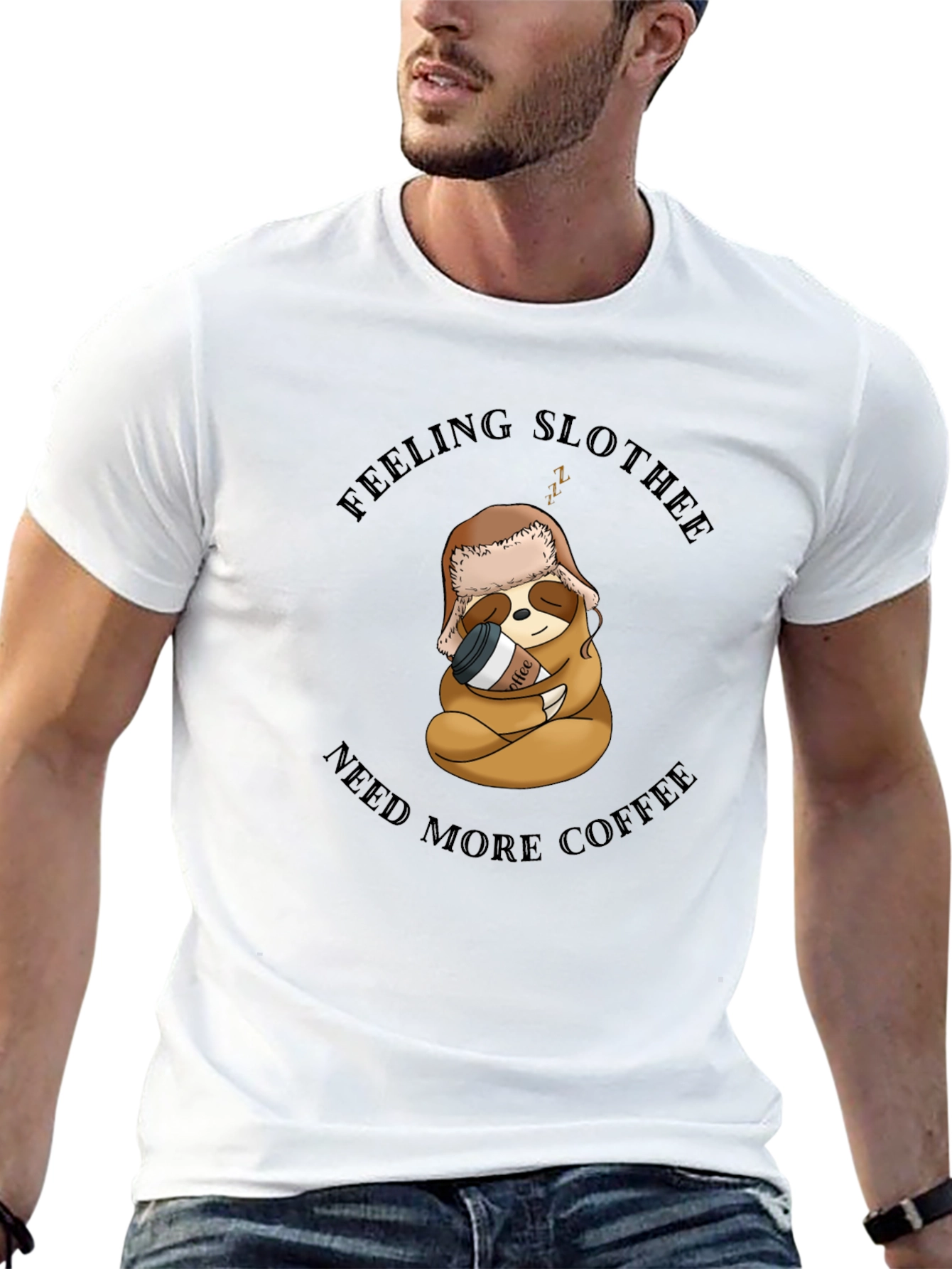 Feeling Slothee? Coffee Graphic T-Shirt