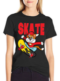 Skateboarding Cartoon Tiger Graphic Tee