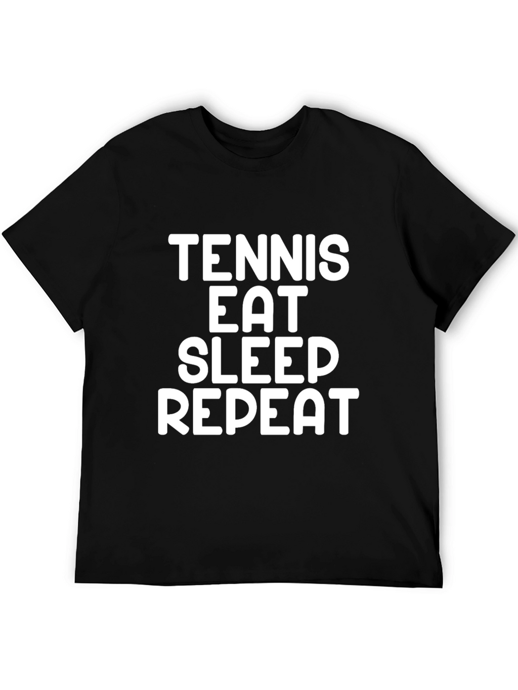 Tennis Eat Sleep Repeat Black T-Shirt
