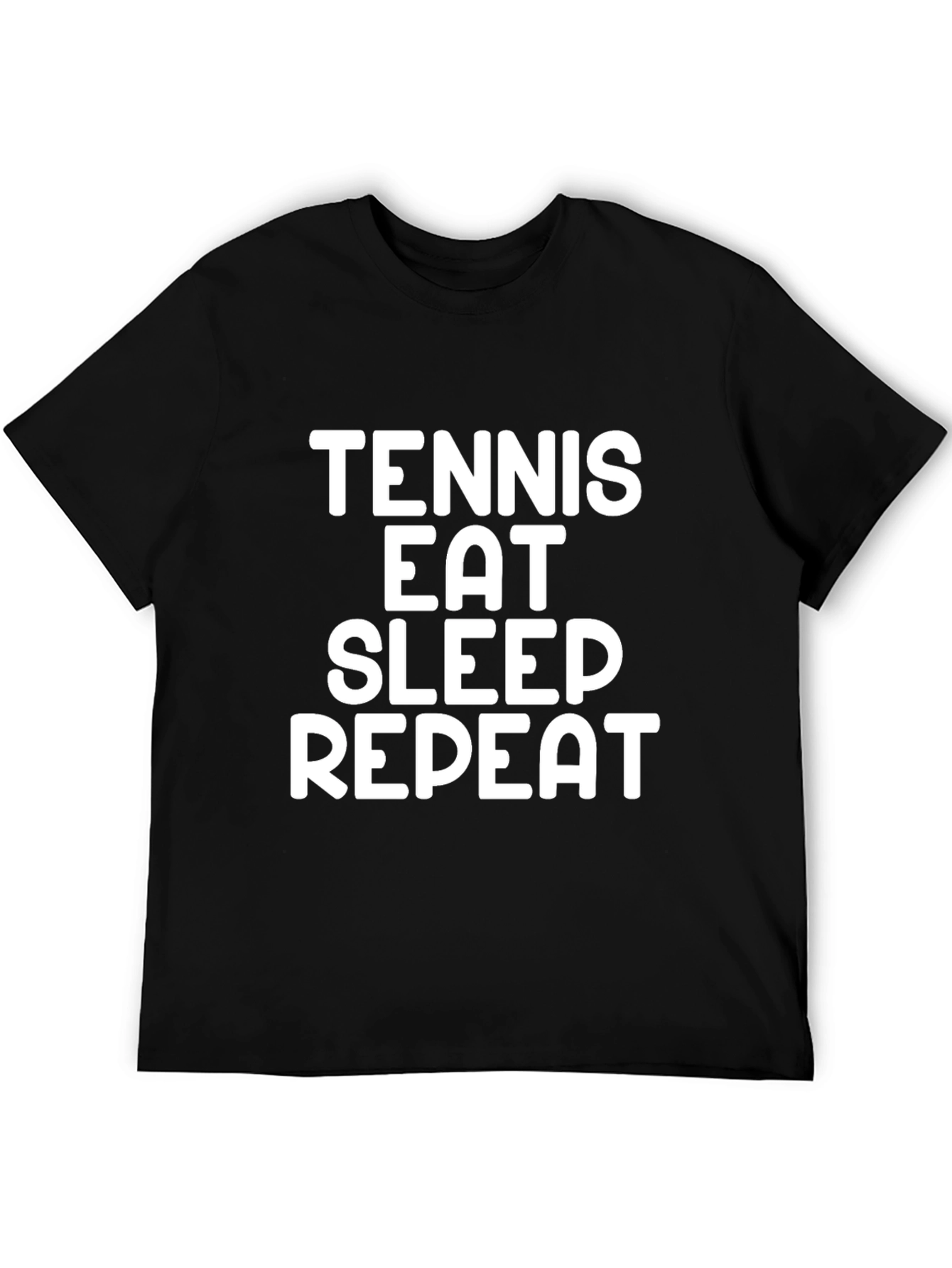 Tennis Eat Sleep Repeat Black T-Shirt