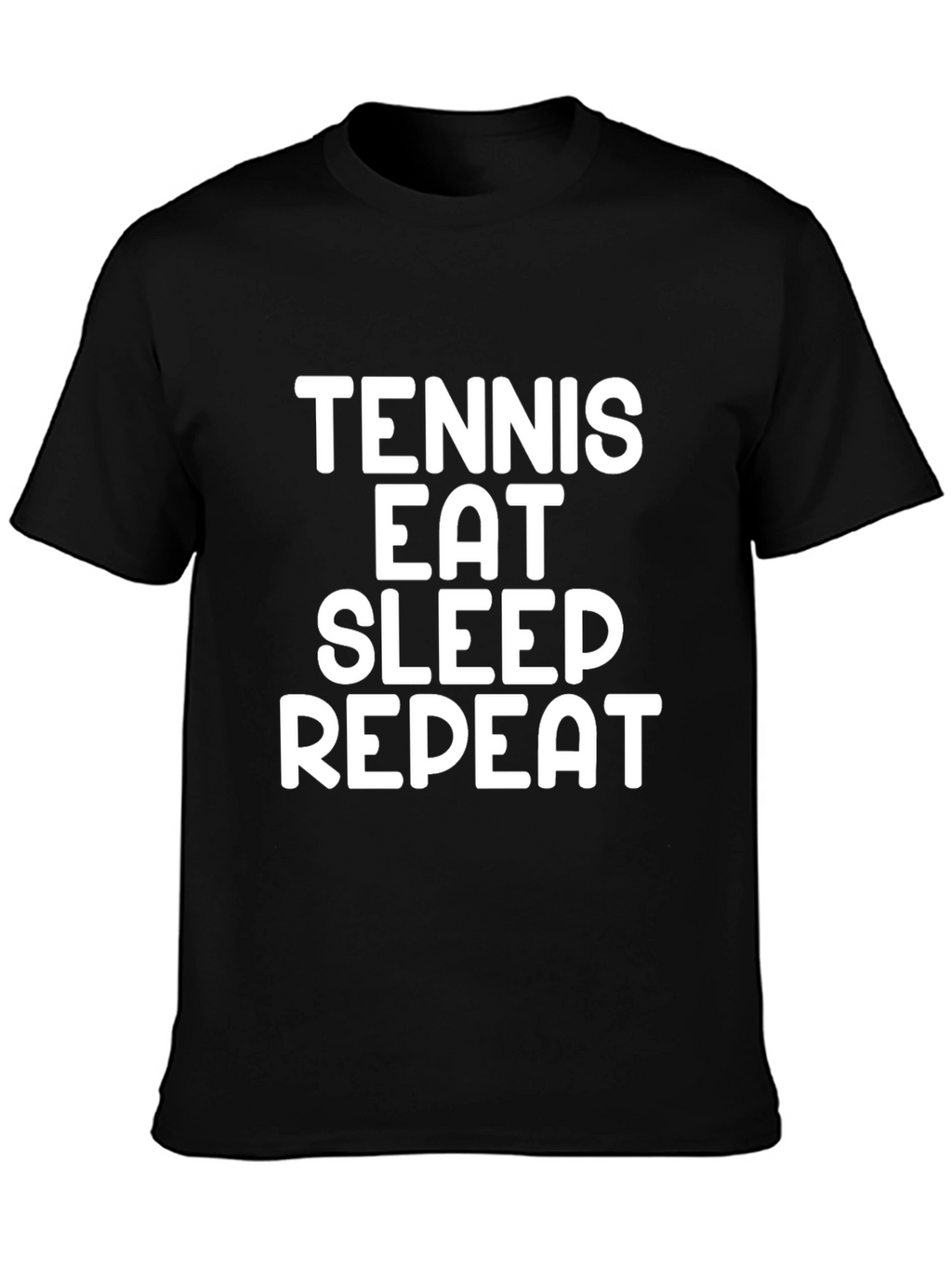 Tennis Eat Sleep Repeat Black T-Shirt