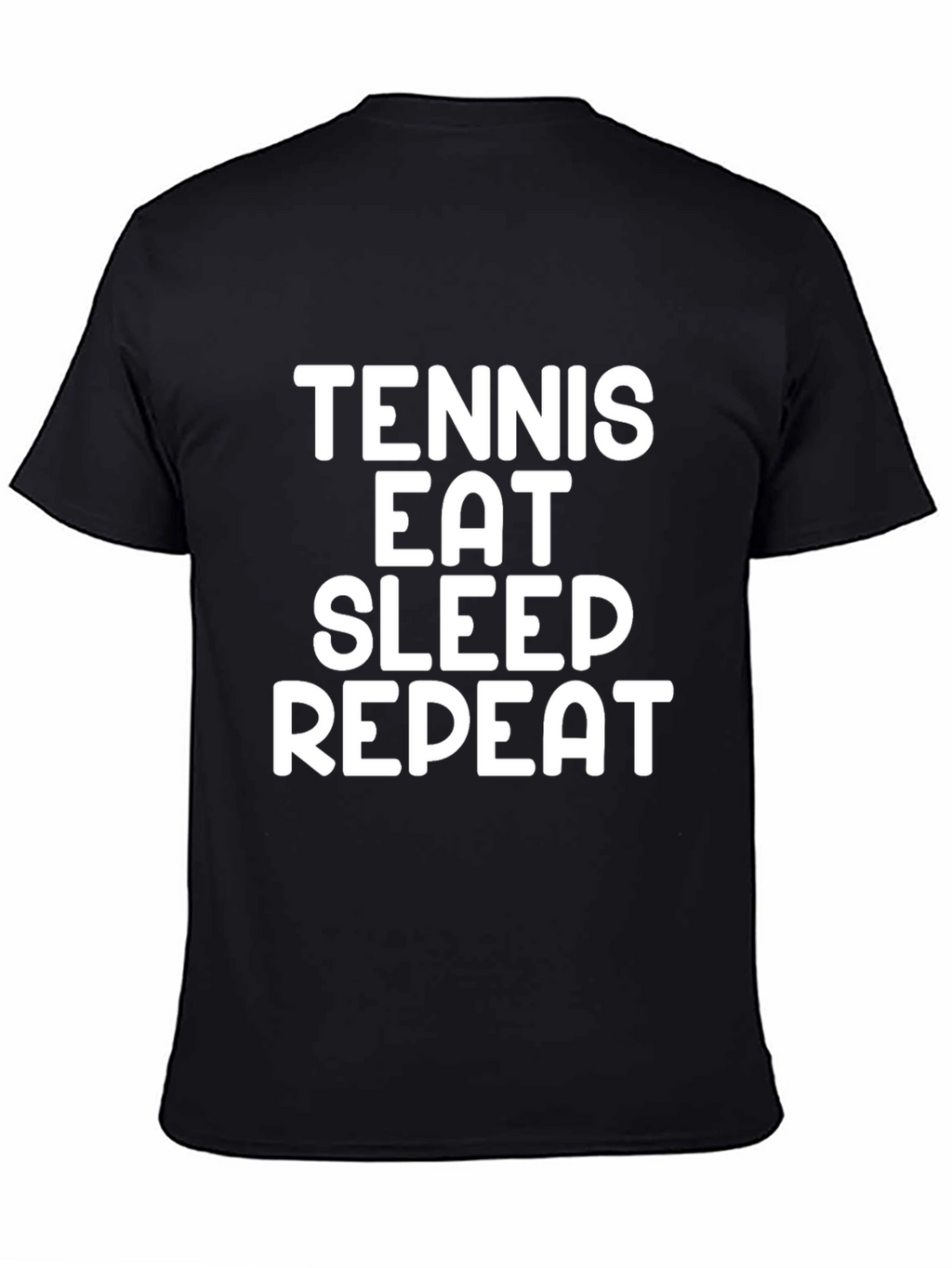 Tennis Eat Sleep Repeat Black T-Shirt