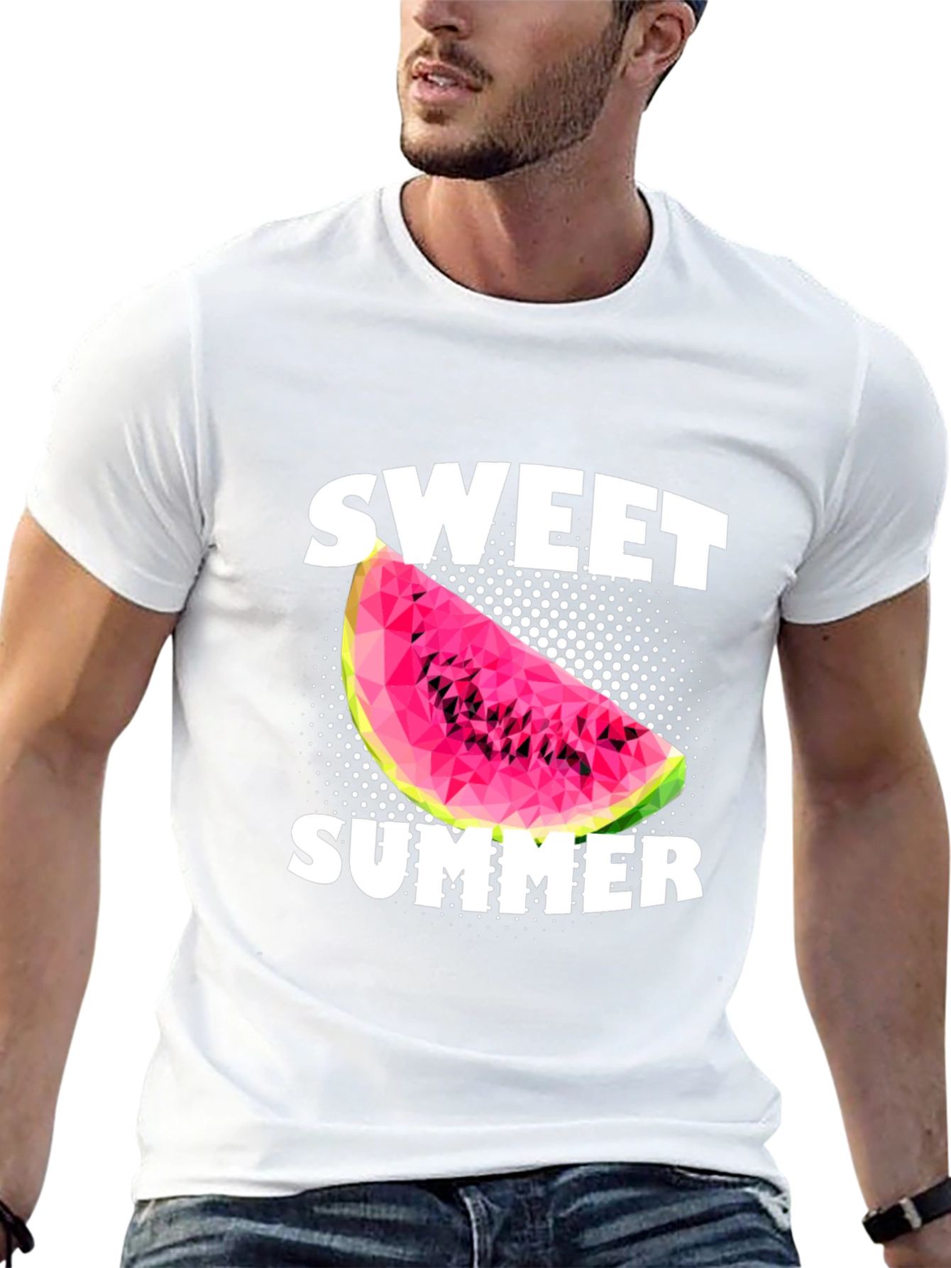 Sweet Summer Watermelon Graphic Black T-Shirt