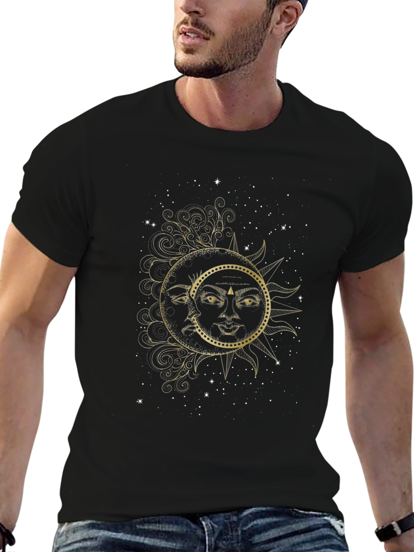 Celestial Sun & Moon Graphic T-Shirt