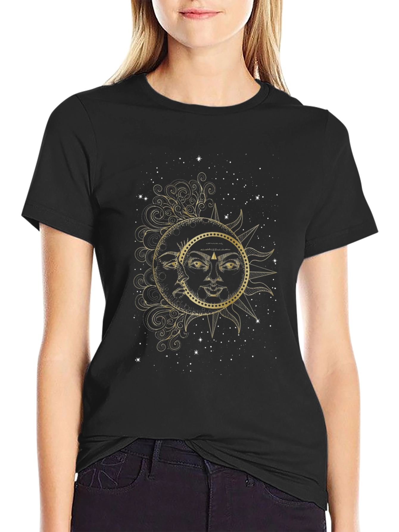 Celestial Sun & Moon Graphic T-Shirt