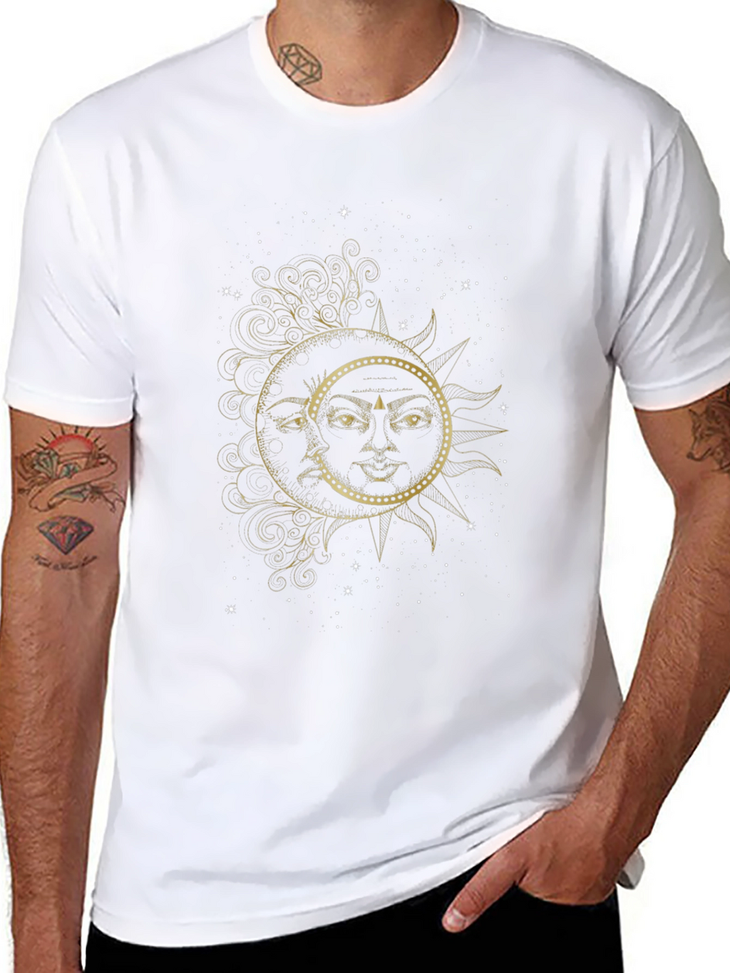 Celestial Sun & Moon Graphic T-Shirt