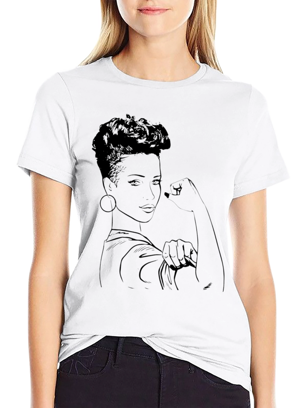 Empowered Woman Graphic Tee - Black