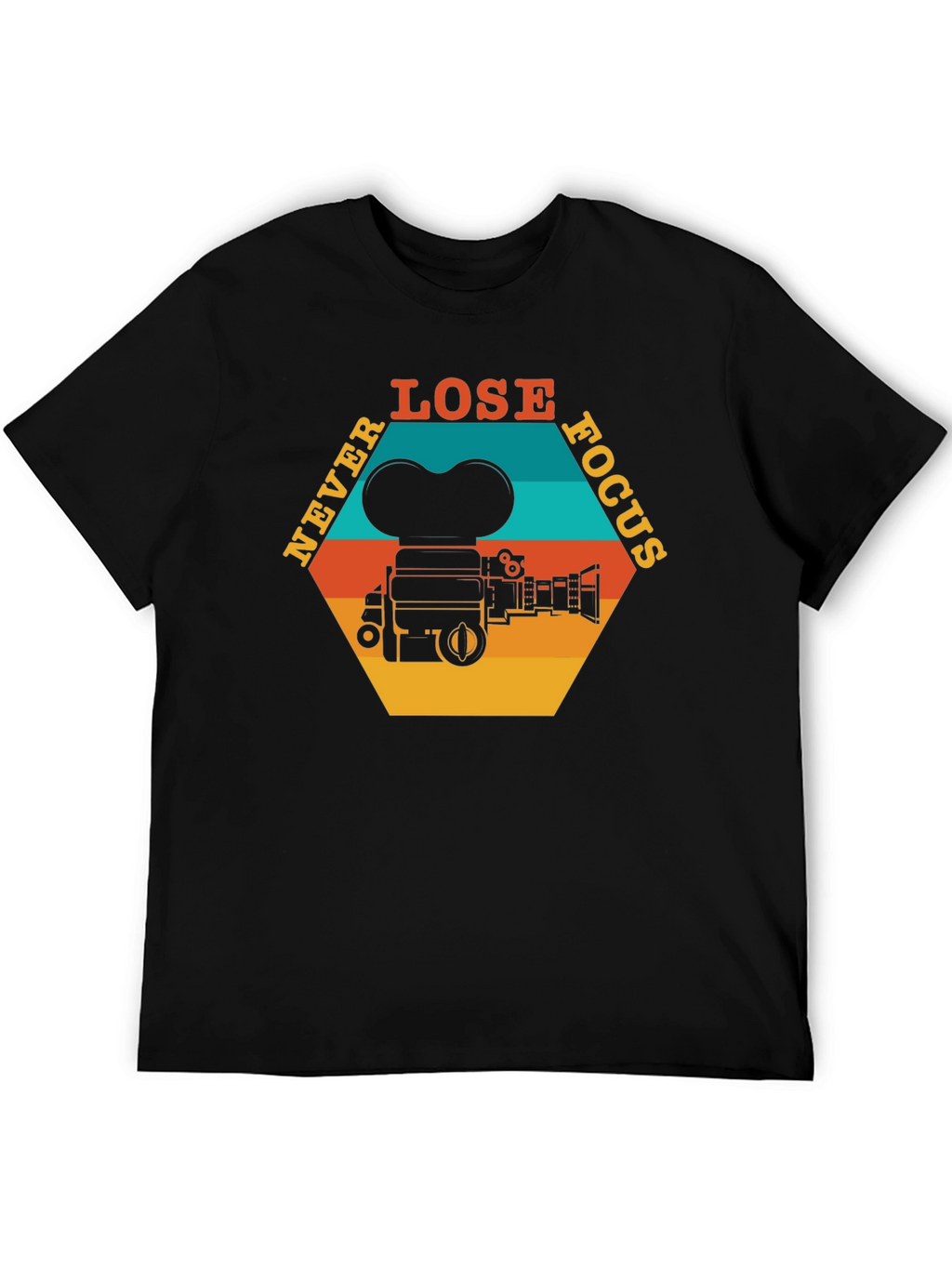 Never Lose Focus T-Shirt - Retro Camera Design