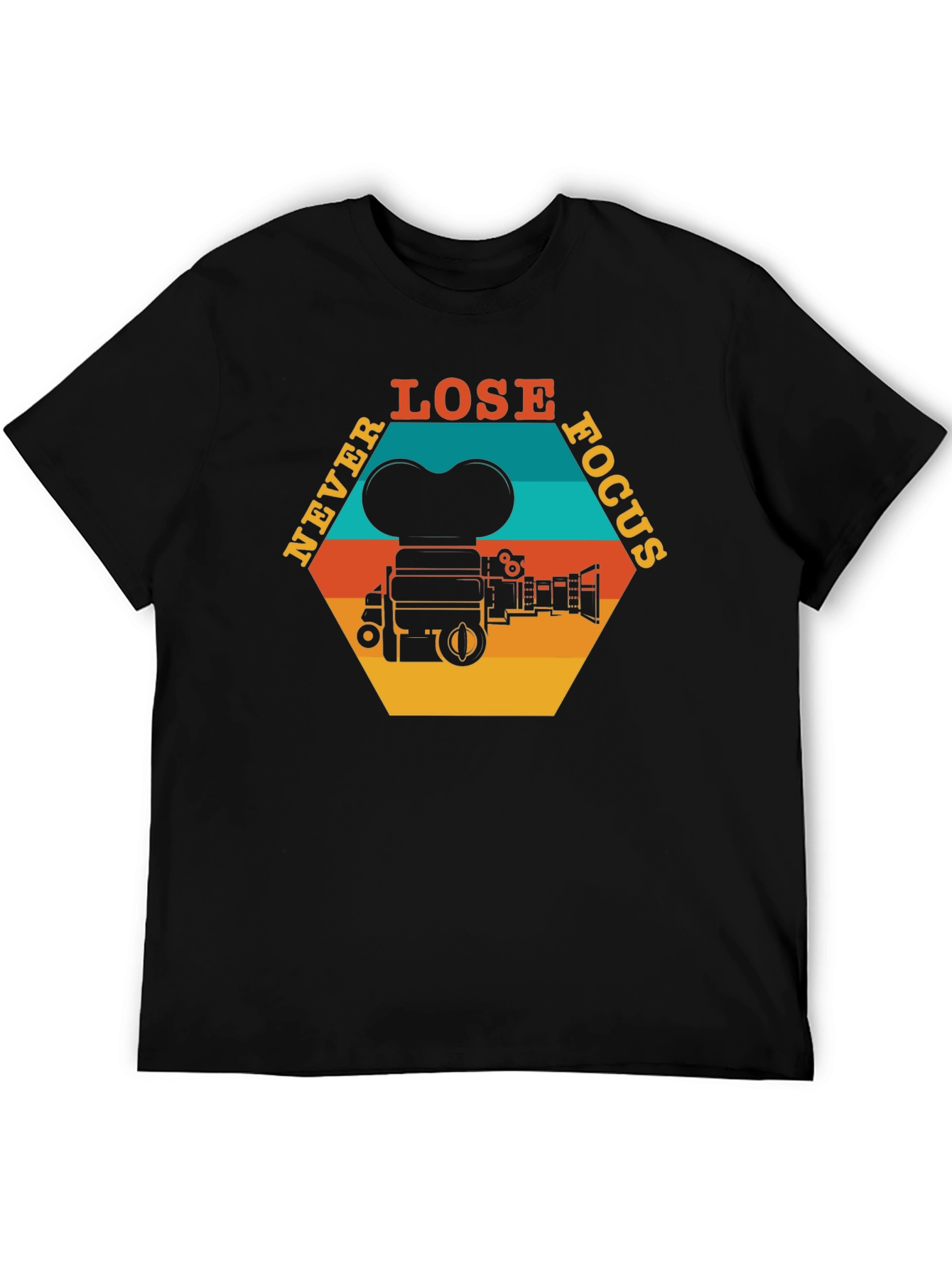 Never Lose Focus T-Shirt - Retro Camera Design