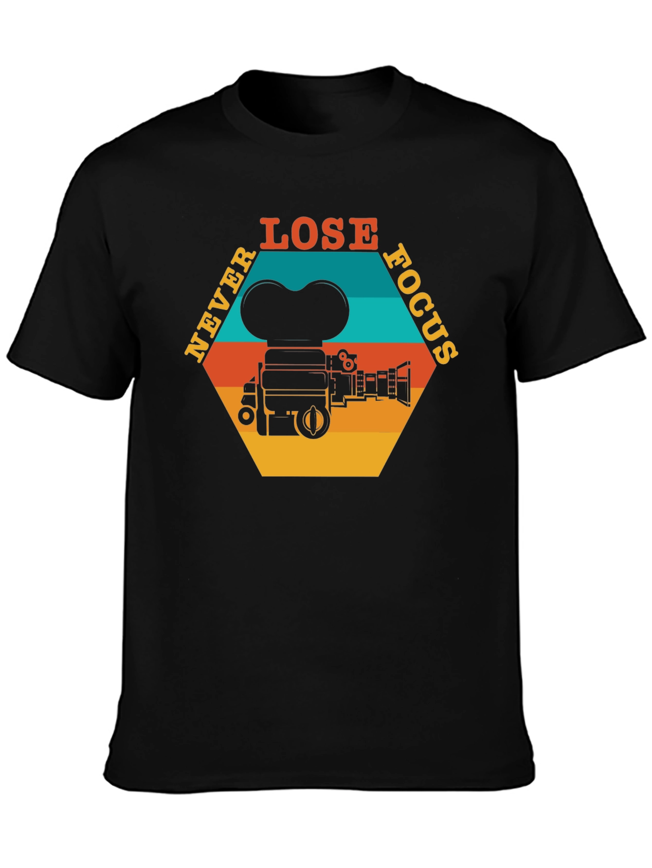 Never Lose Focus T-Shirt - Retro Camera Design