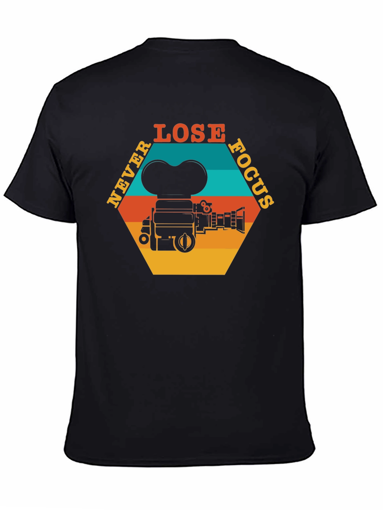 Never Lose Focus T-Shirt - Retro Camera Design