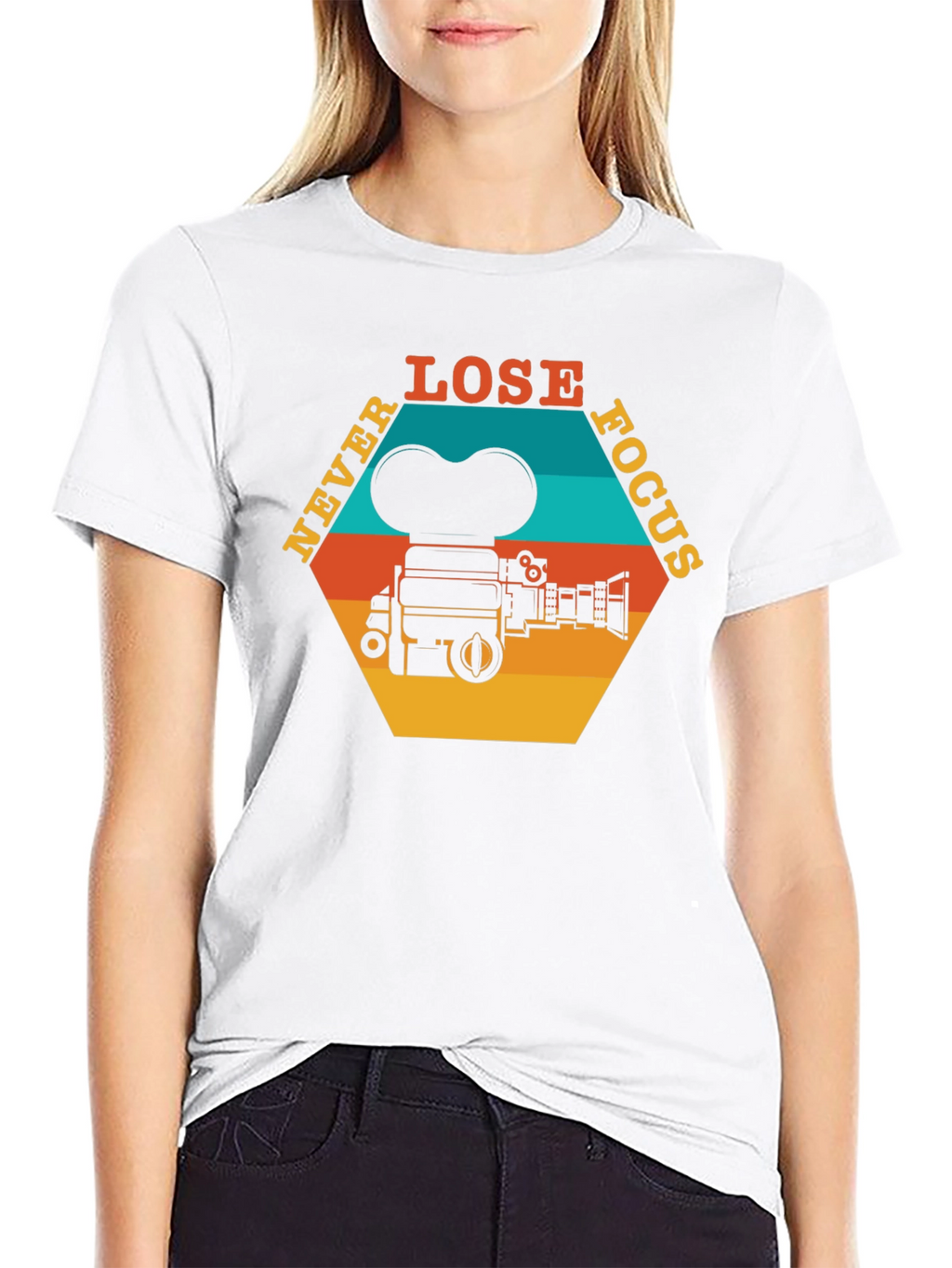 Never Lose Focus T-Shirt - Retro Camera Design
