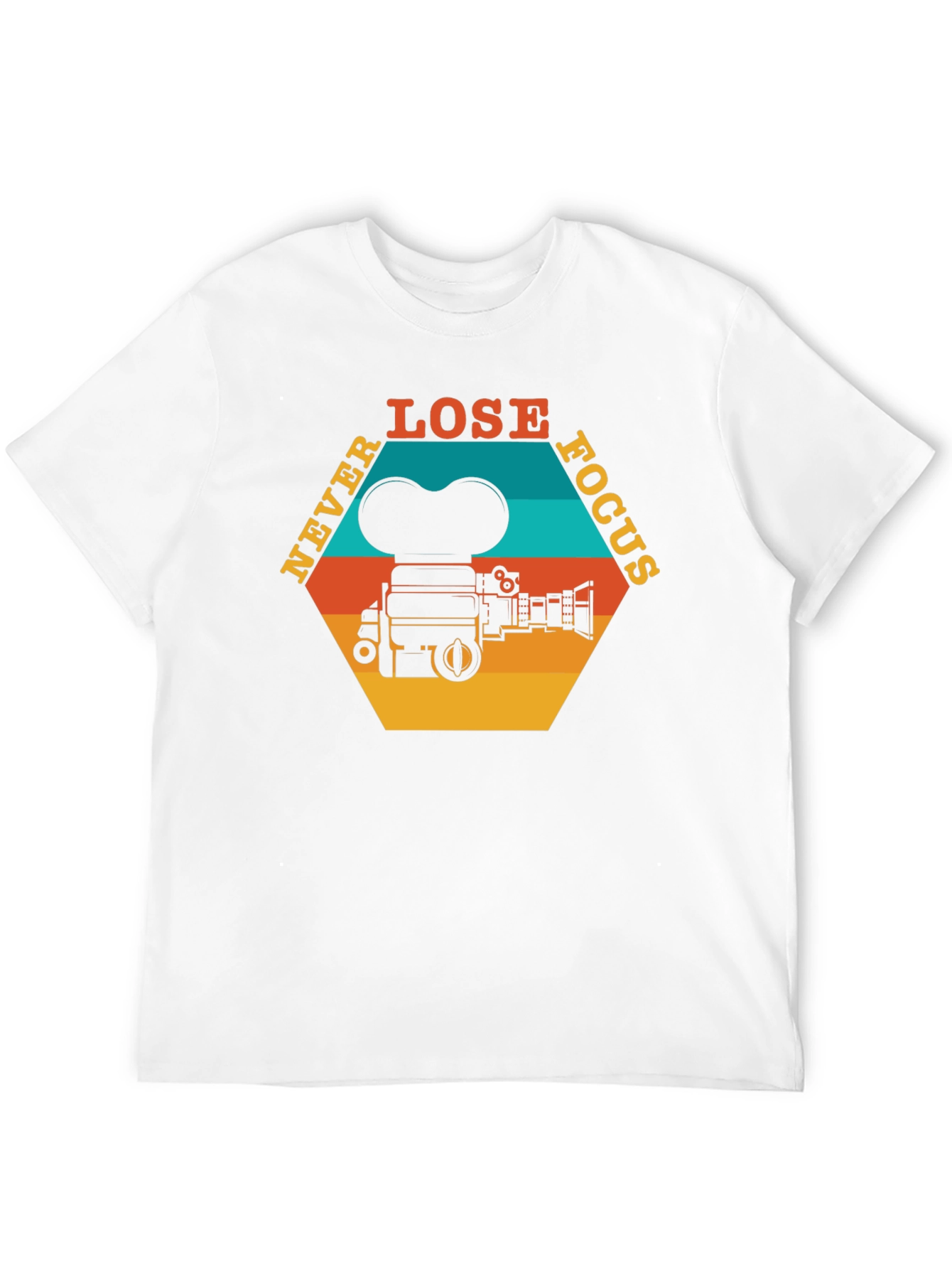 Never Lose Focus T-Shirt - Retro Camera Design