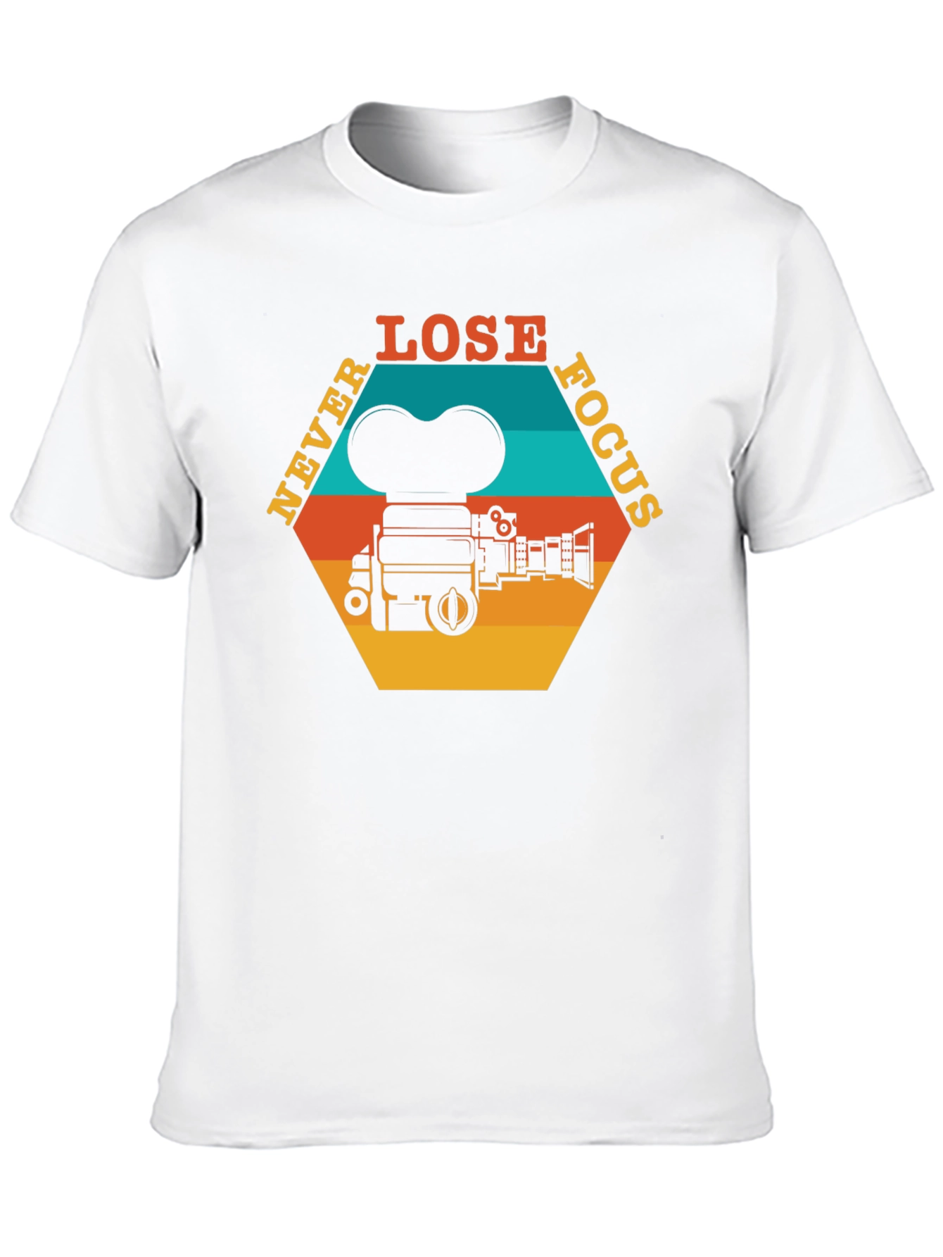 Never Lose Focus T-Shirt - Retro Camera Design