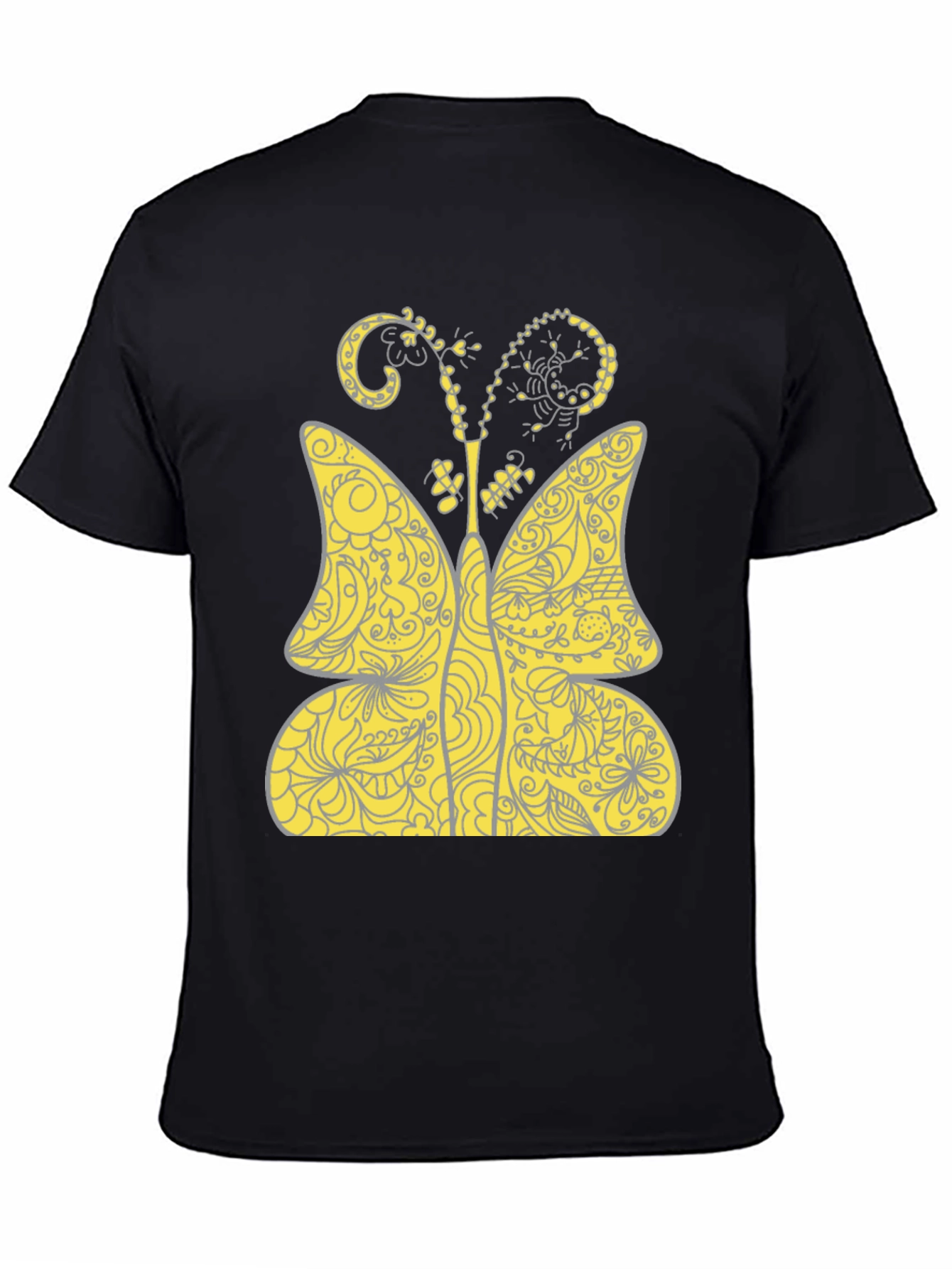 Butterfly Print T-Shirt - Black