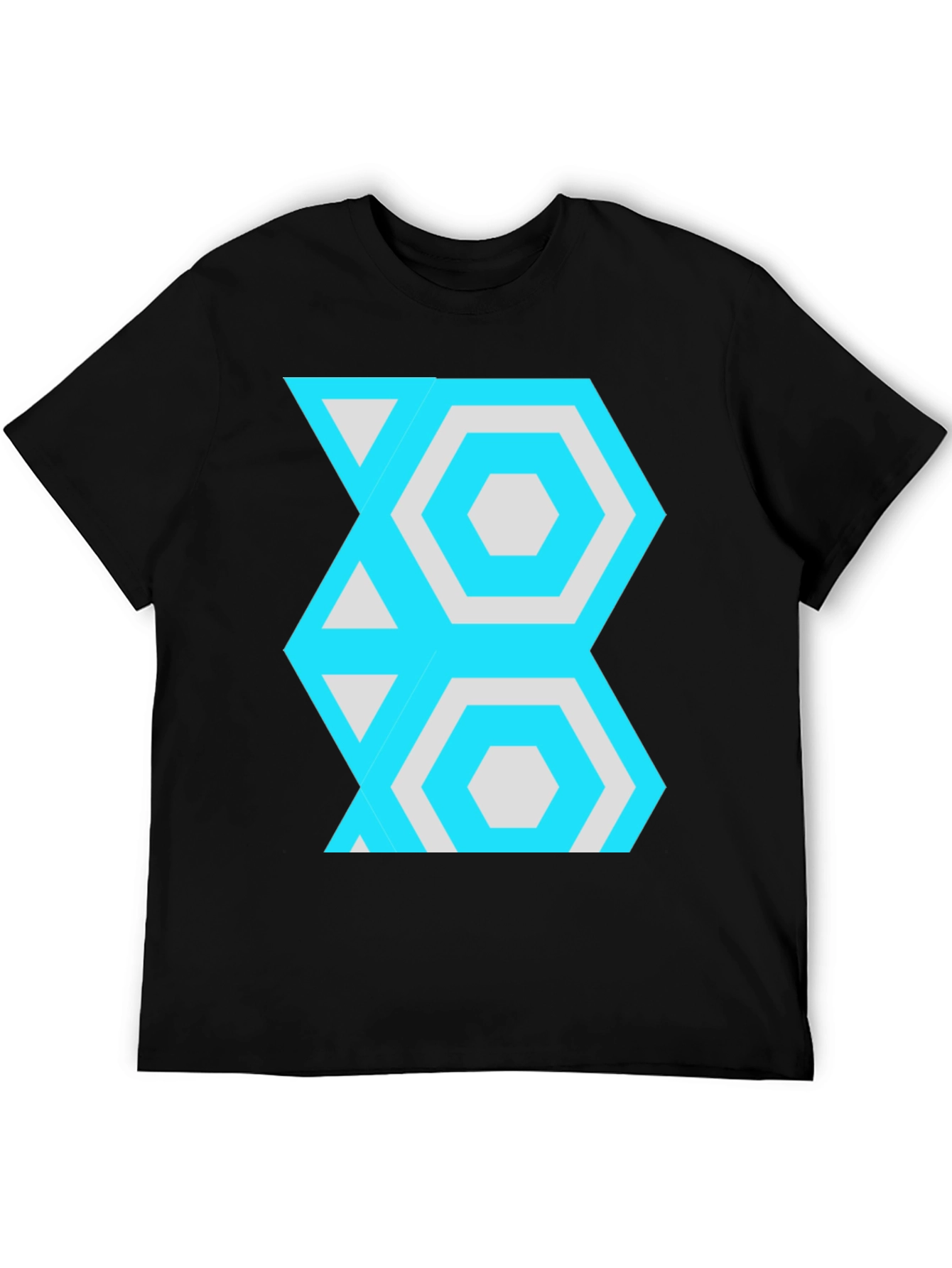 Geometric Pattern Tee - Stylish Hexagon Design