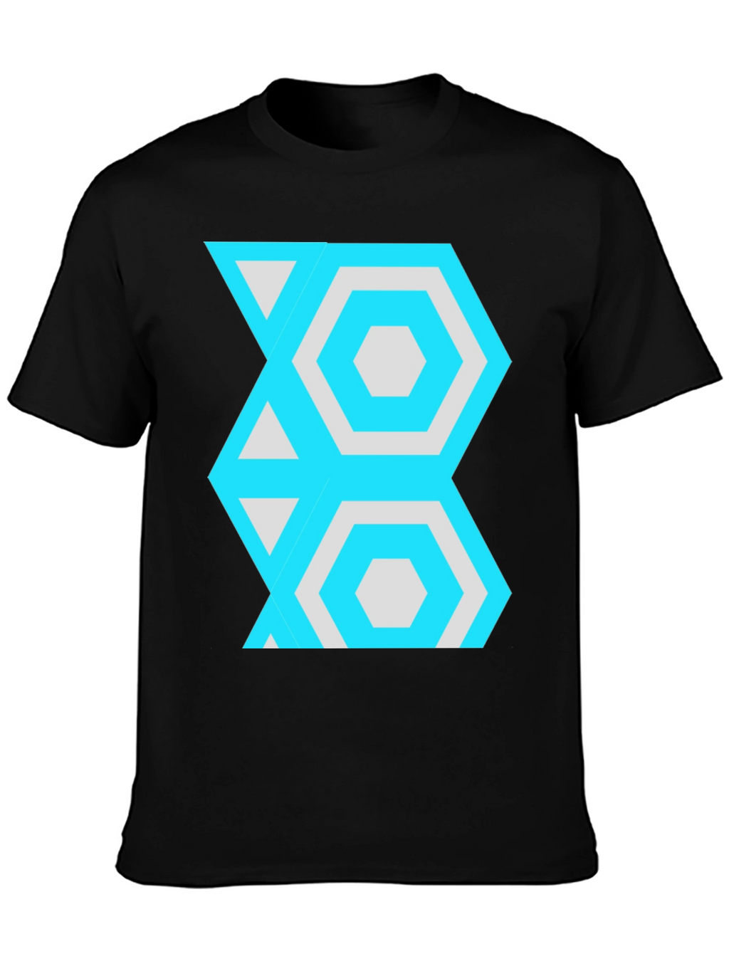 Geometric Pattern Tee - Stylish Hexagon Design