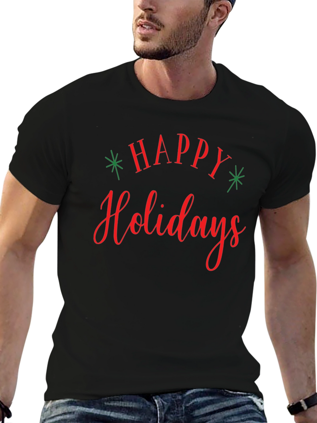 Happy Holidays Graphic T-Shirt - Festive Holiday Apparel