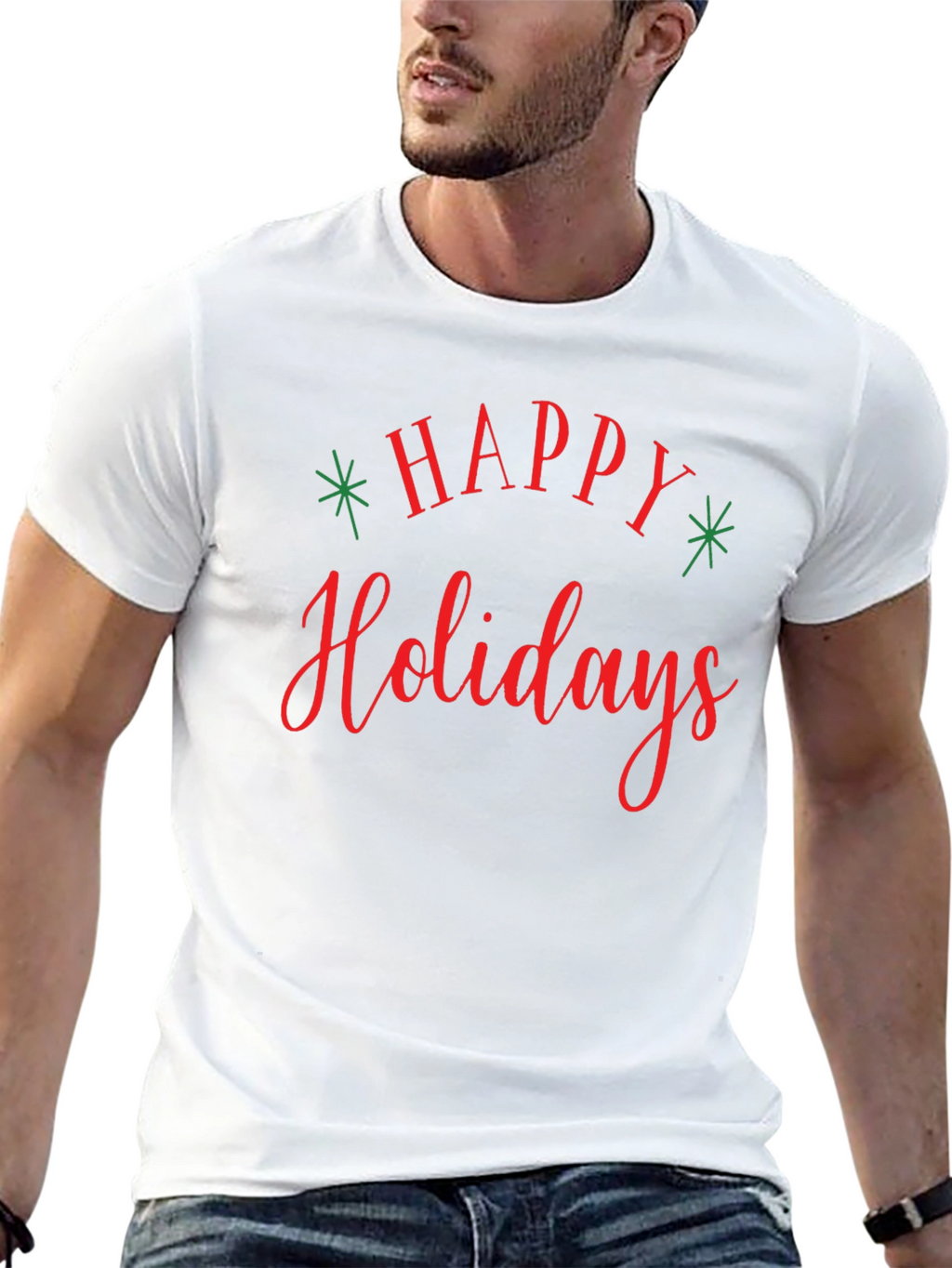 Happy Holidays Graphic T-Shirt - Festive Holiday Apparel